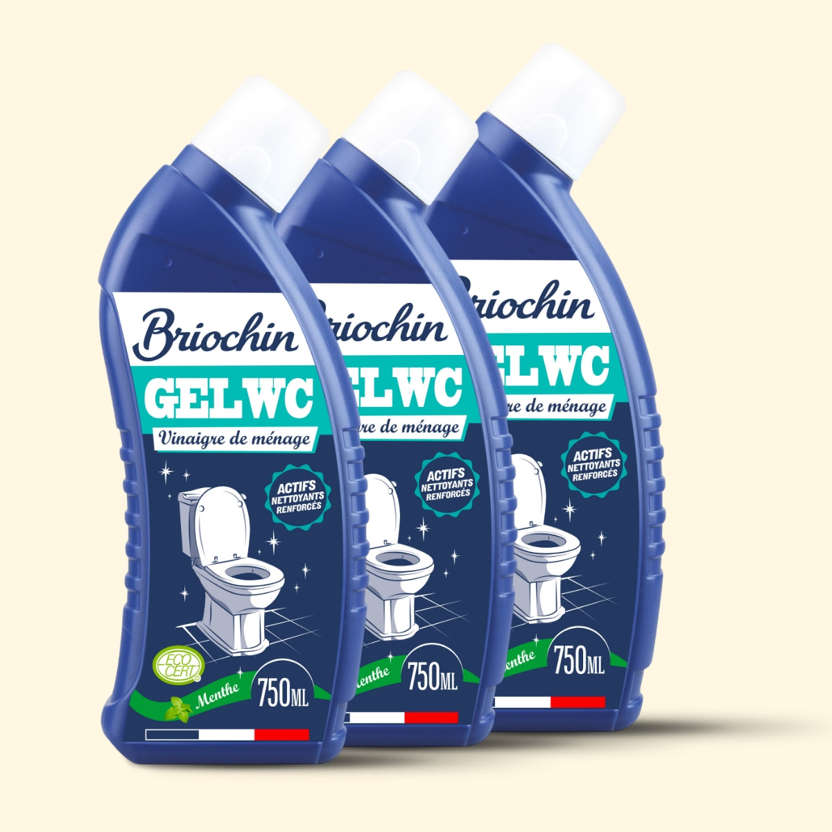 Lot de 3 Gel WC au vinaigre de ménage
