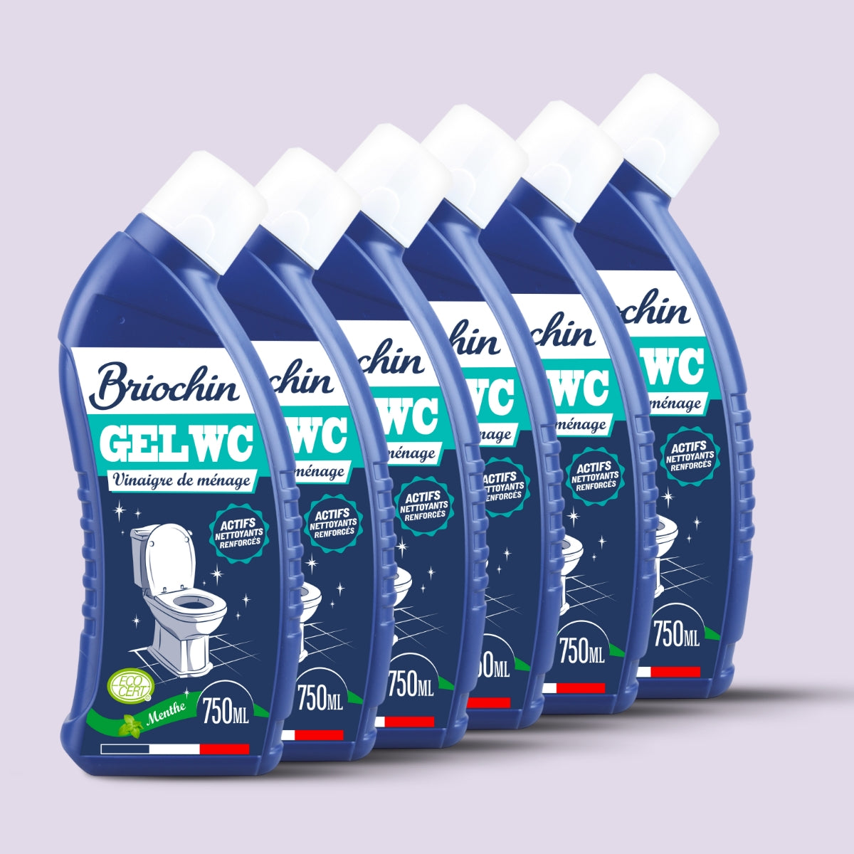 Lot de 6 Gel WC au vinaigre de ménage