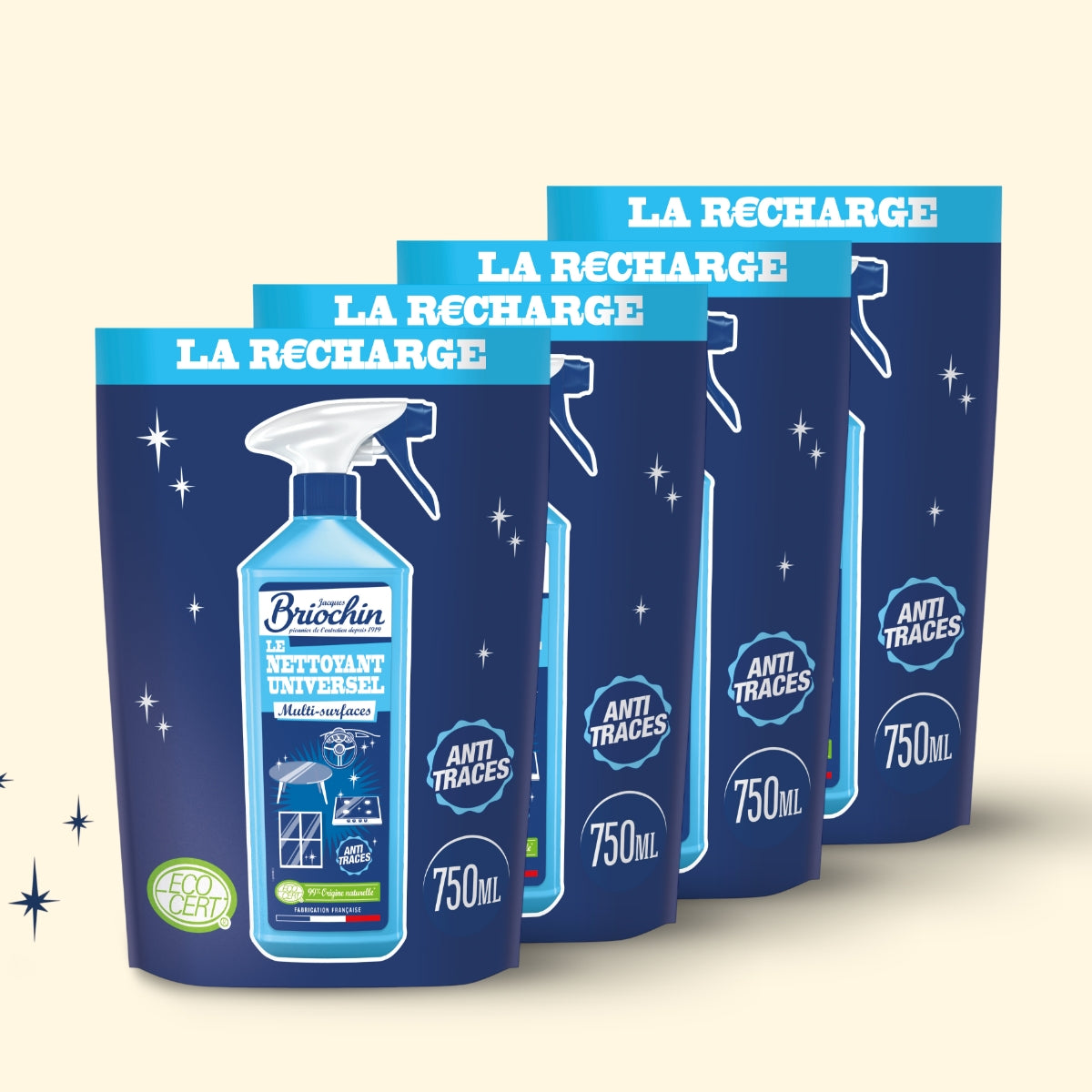 Lot de 4 recharges nettoyant universel