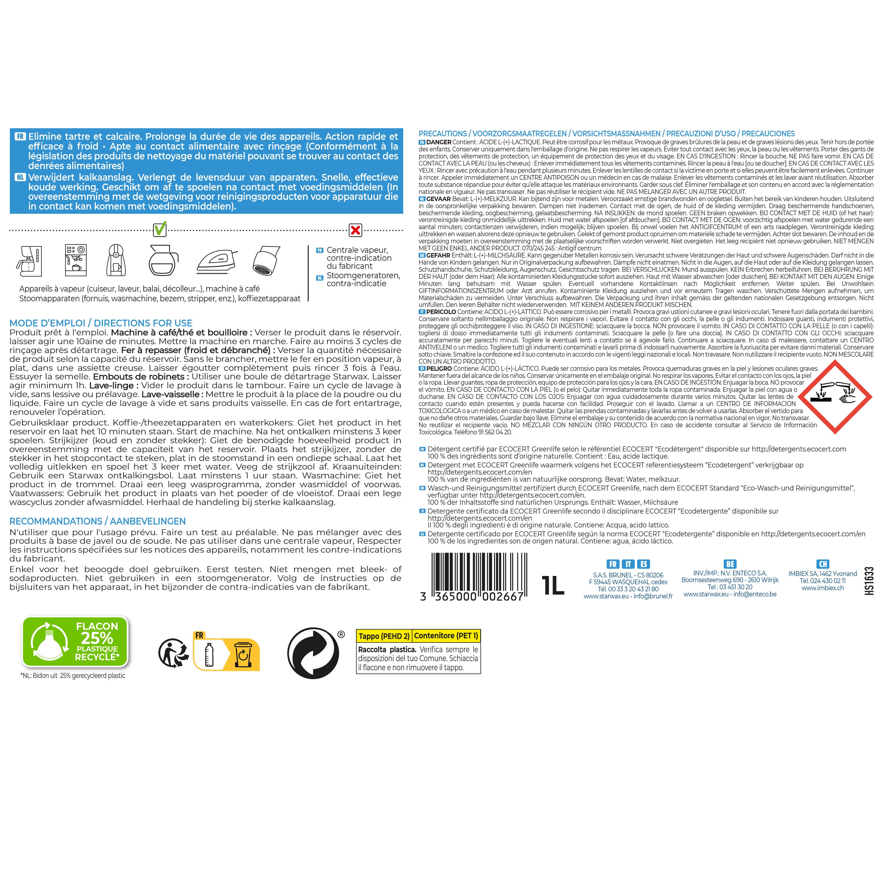 Détartrant électroménager