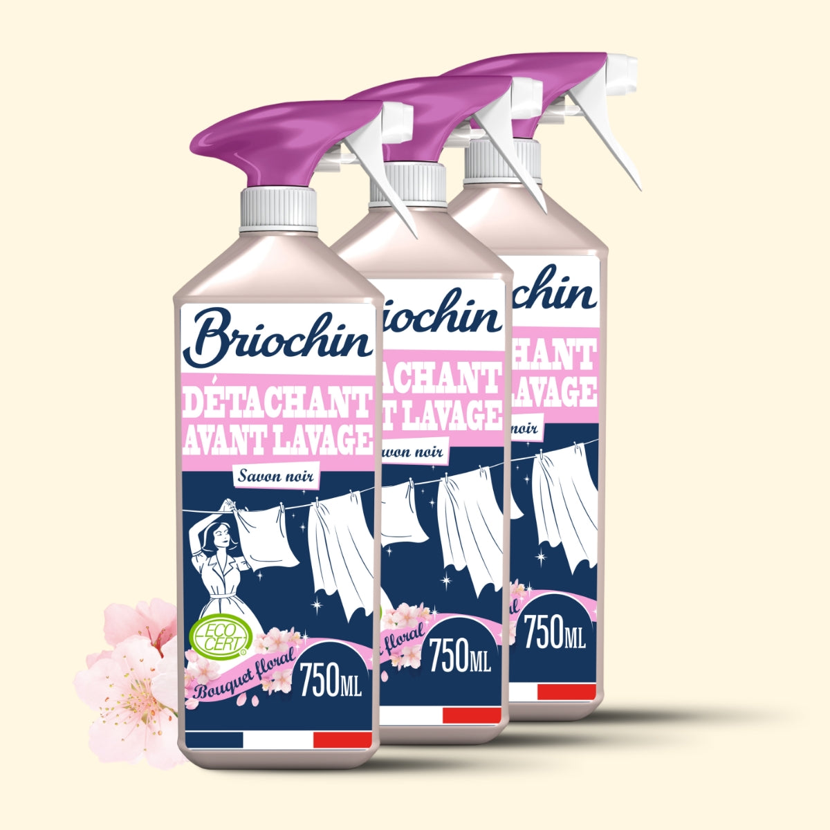 Lot de 3 détachant avant lavage au Savon Noir