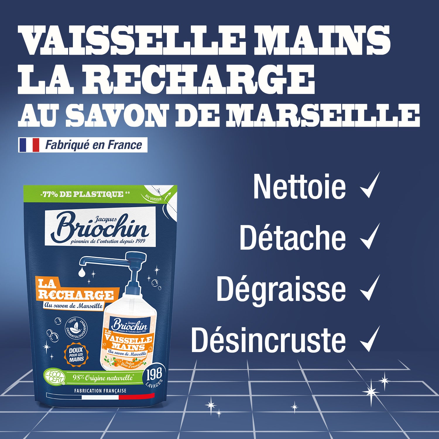 Recharge liquide Vaisselle Mains Savon liquide de Marseille