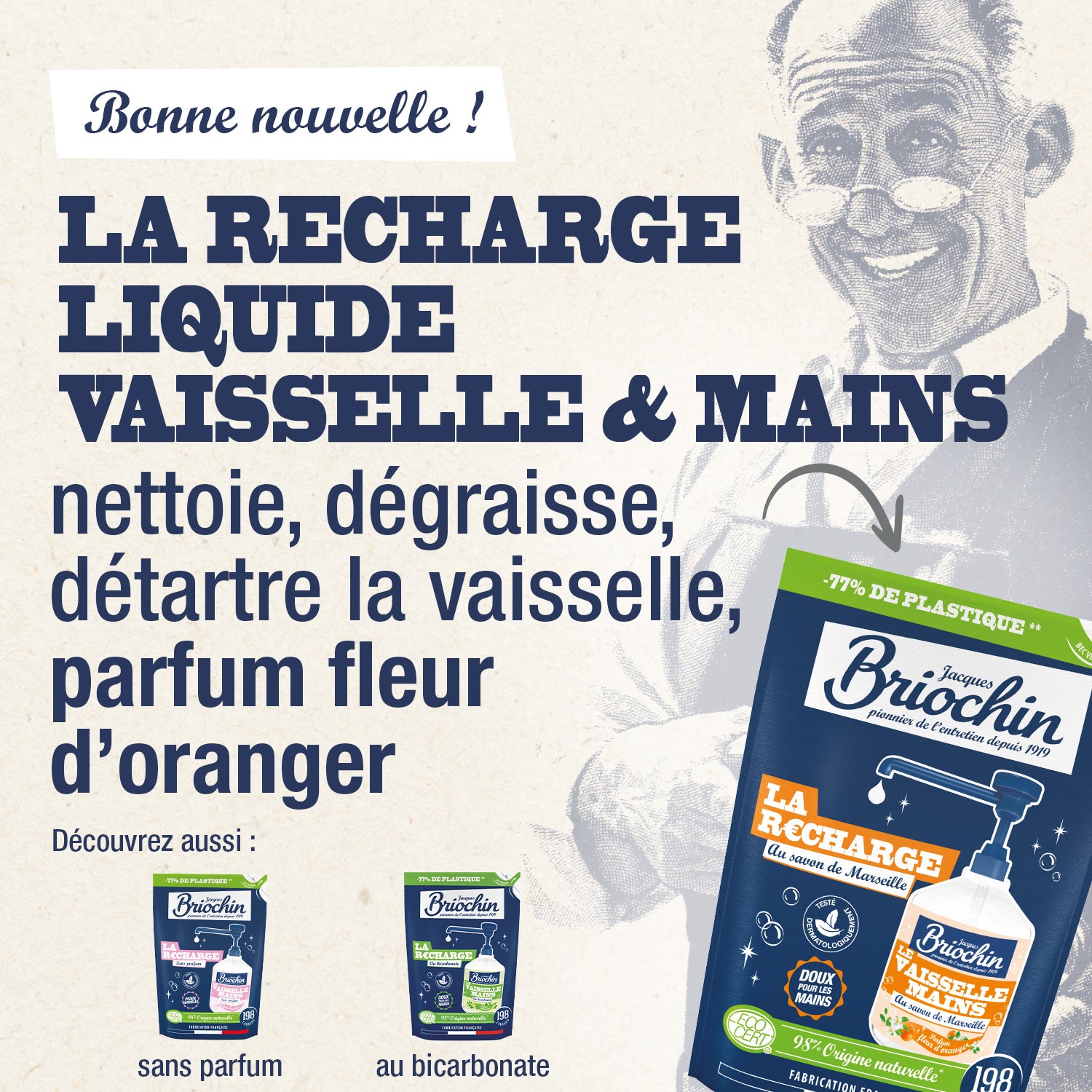 Recharge liquide Vaisselle Mains Savon liquide de Marseille