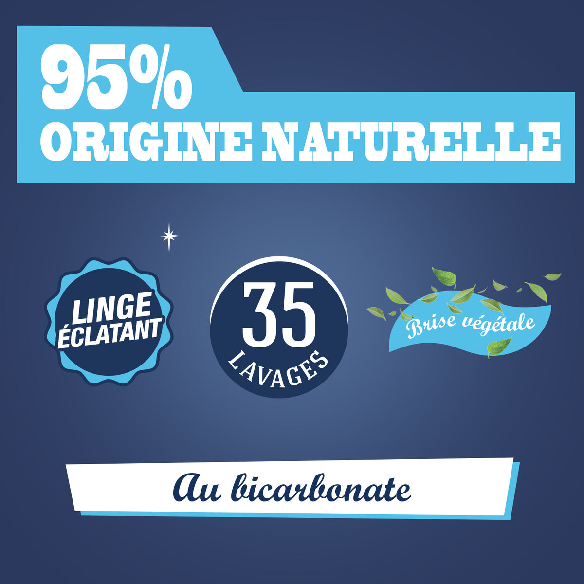 Lot de 3 recharges de lessives fraicheur au bicarbonate