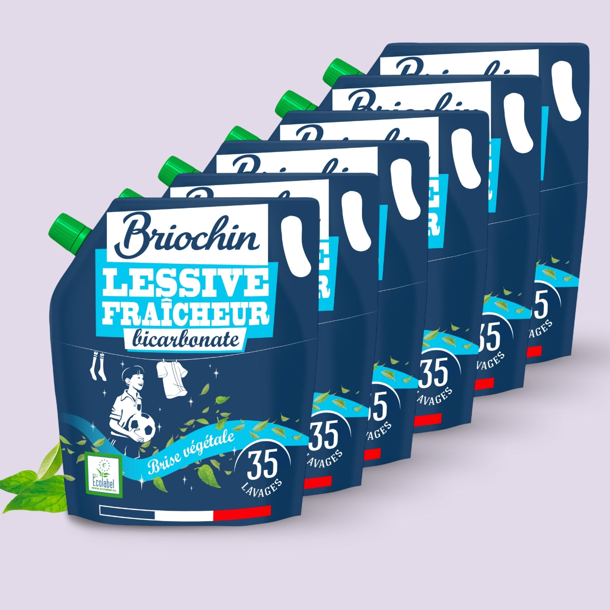 Lot de 6 recharges de lessives fraicheur au bicarbonate