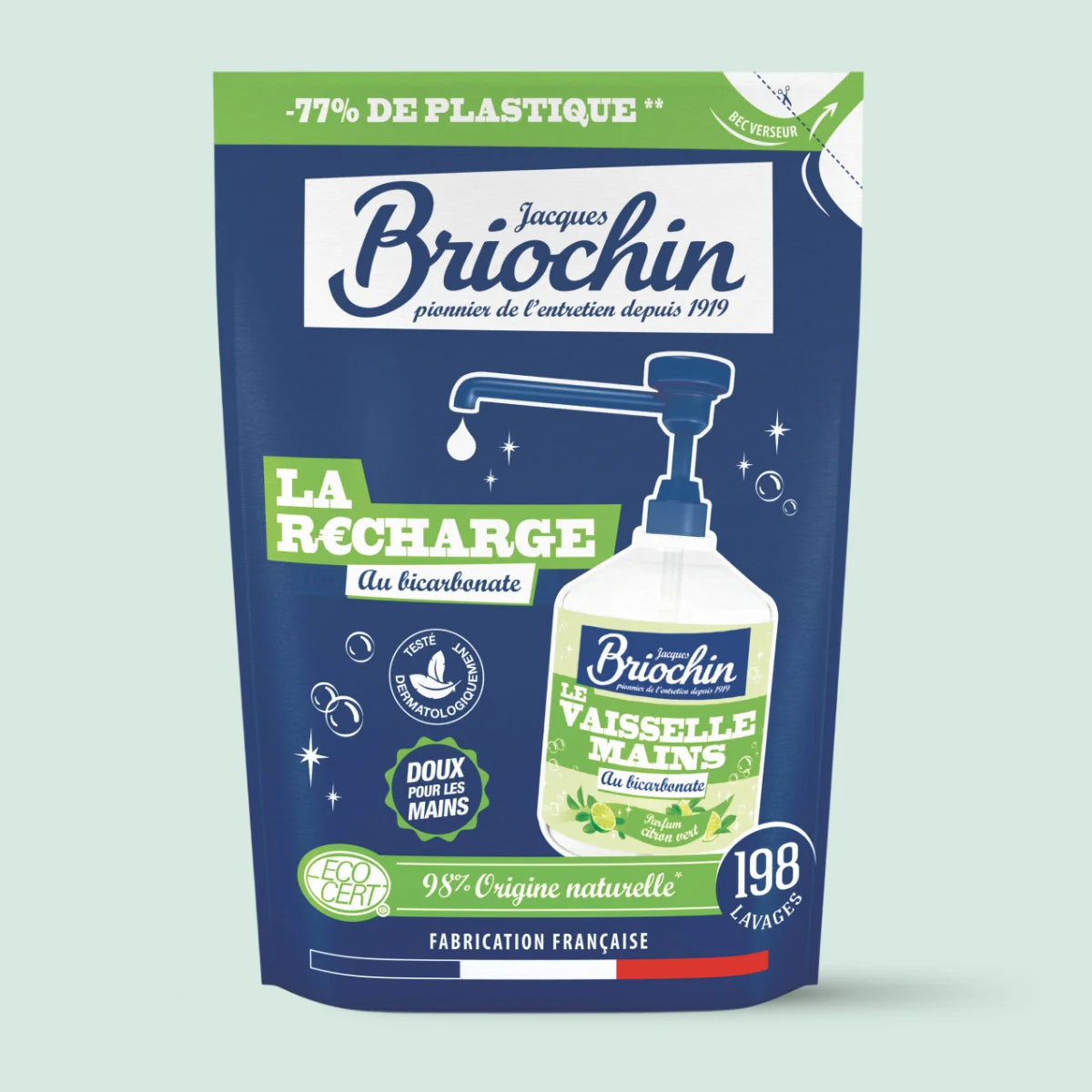 Recharge Liquide Vaisselle Mains Bicarbonate de soude & Citron vert