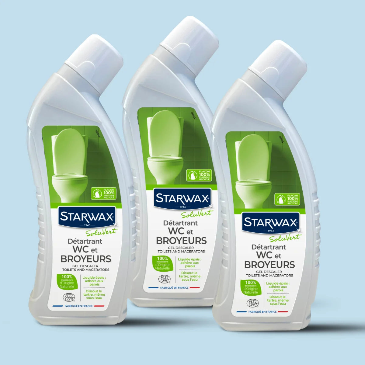 Lot de 3 Detartrant WC et Broyeur Starwax Soluvert