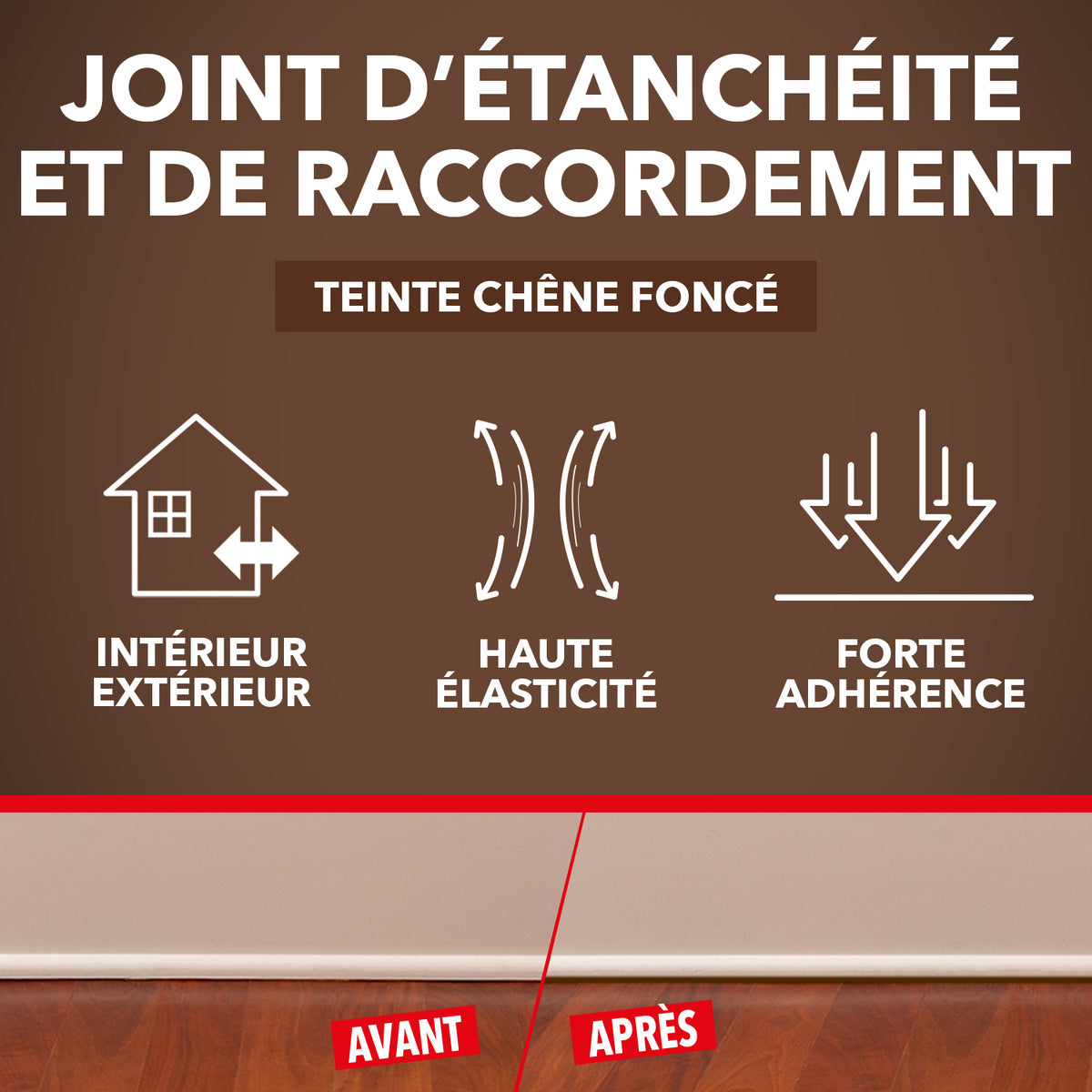 SINTO - Rejointe parquets et boiseries - Etanchéité et raccordement 310ml Chêne clair