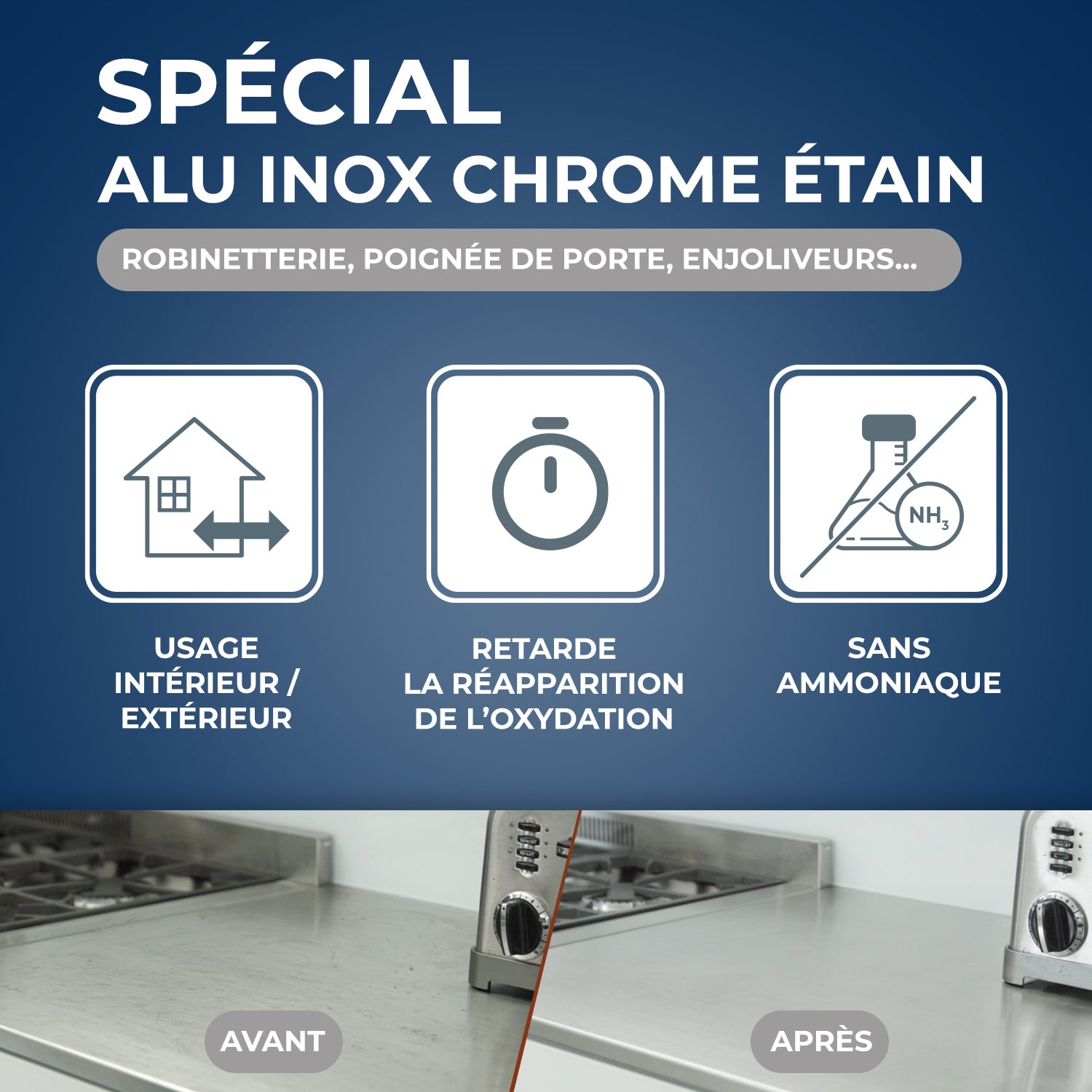 STARWAX - Nettoyant Alu Inox Chrome & Etain 250ml