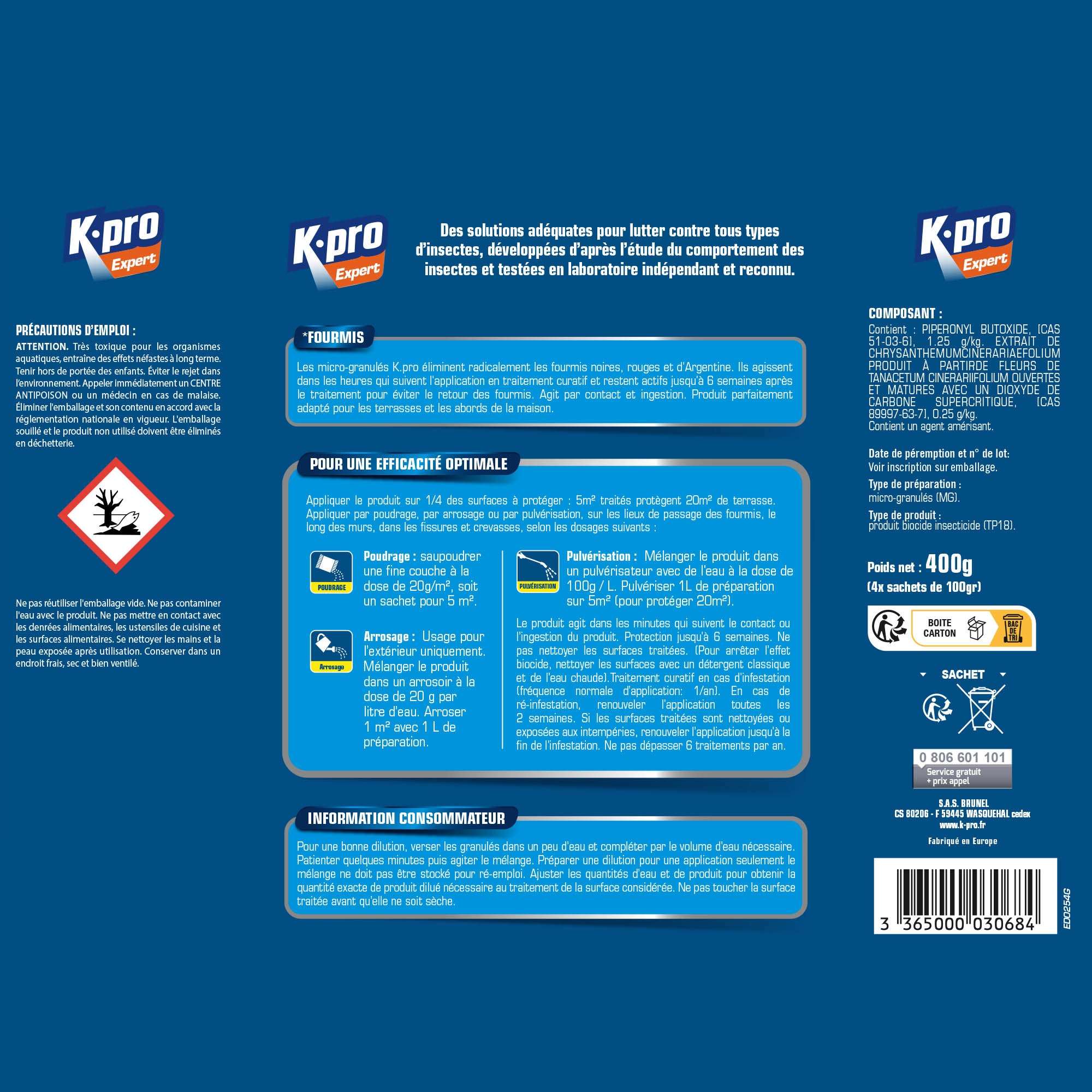 K.PRO - Granulés anti-fourmis
400g