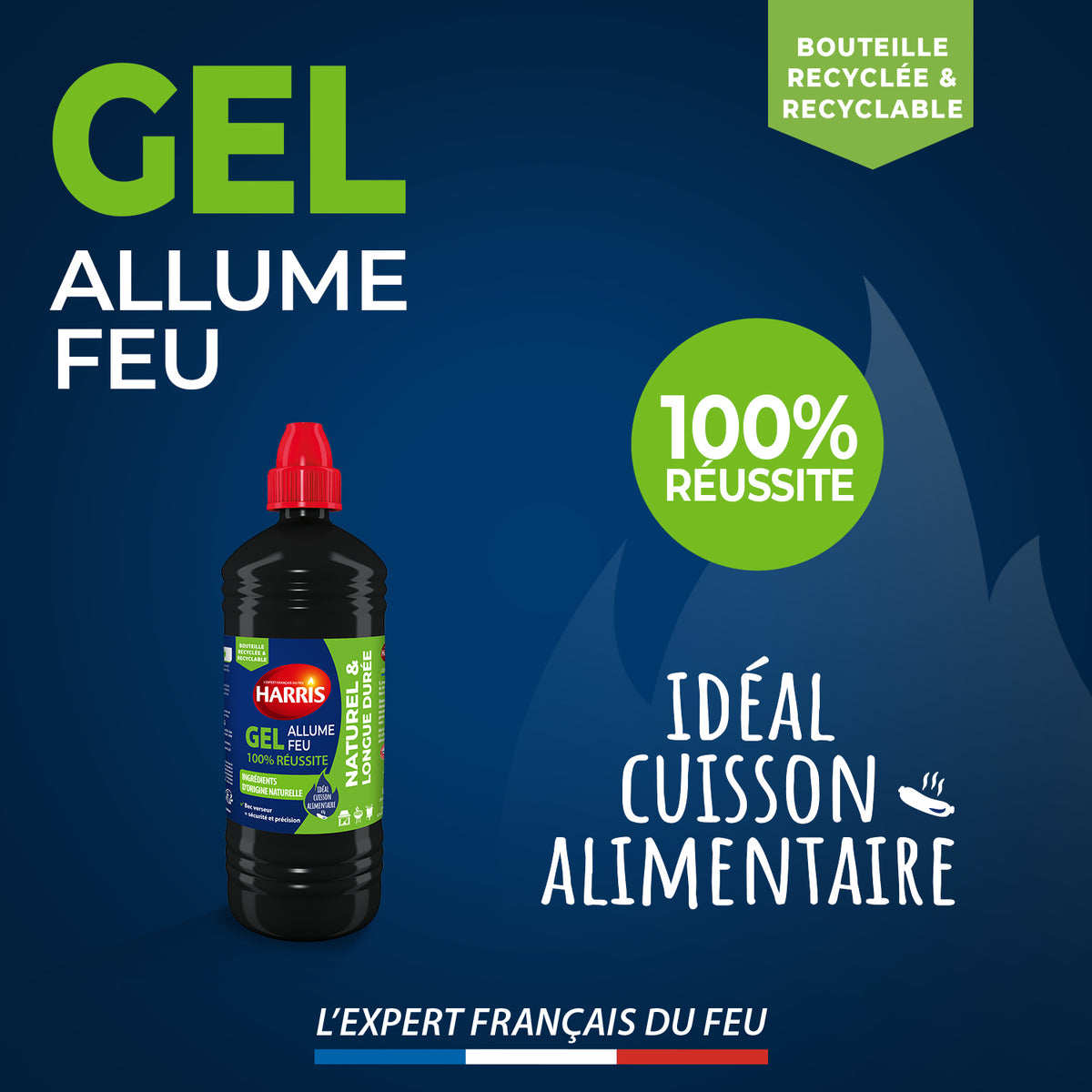 HARRIS - Gel allume feu naturel 850ml couleur : transparent