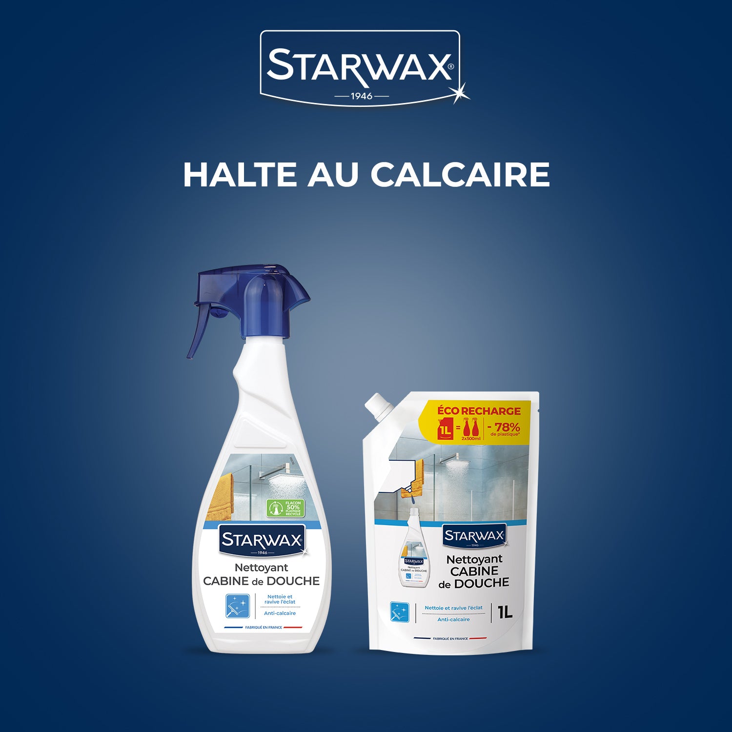STARWAX - Nettoyant anti-calcaire pour cabine de douche 500ml