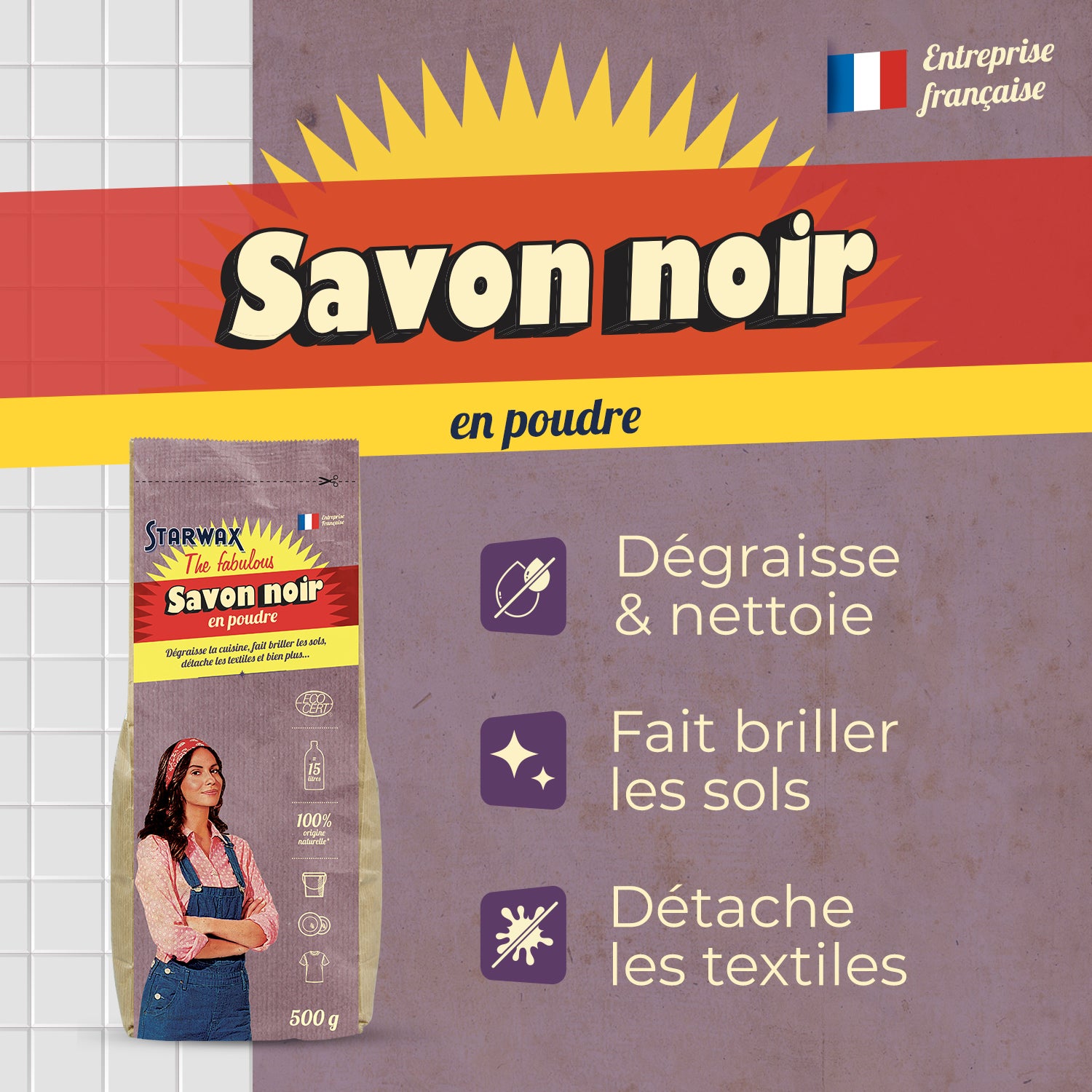 STARWAX FABULOUS - Savon noir en poudre 500g