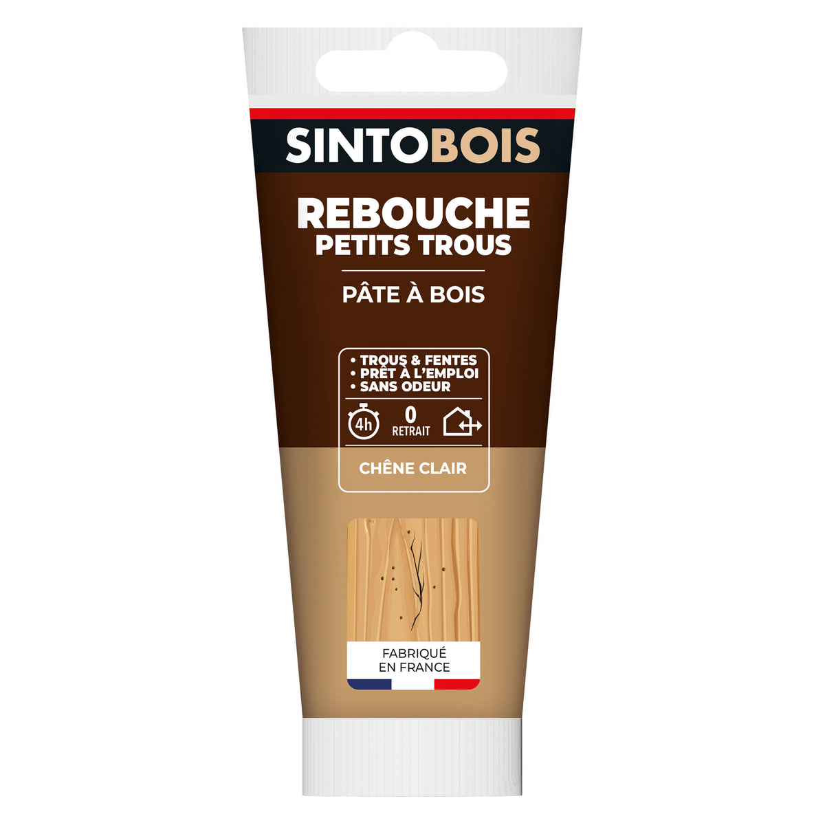 SINTO - Rebouche imperfections - Pâte à bois naturel 80g Blanc