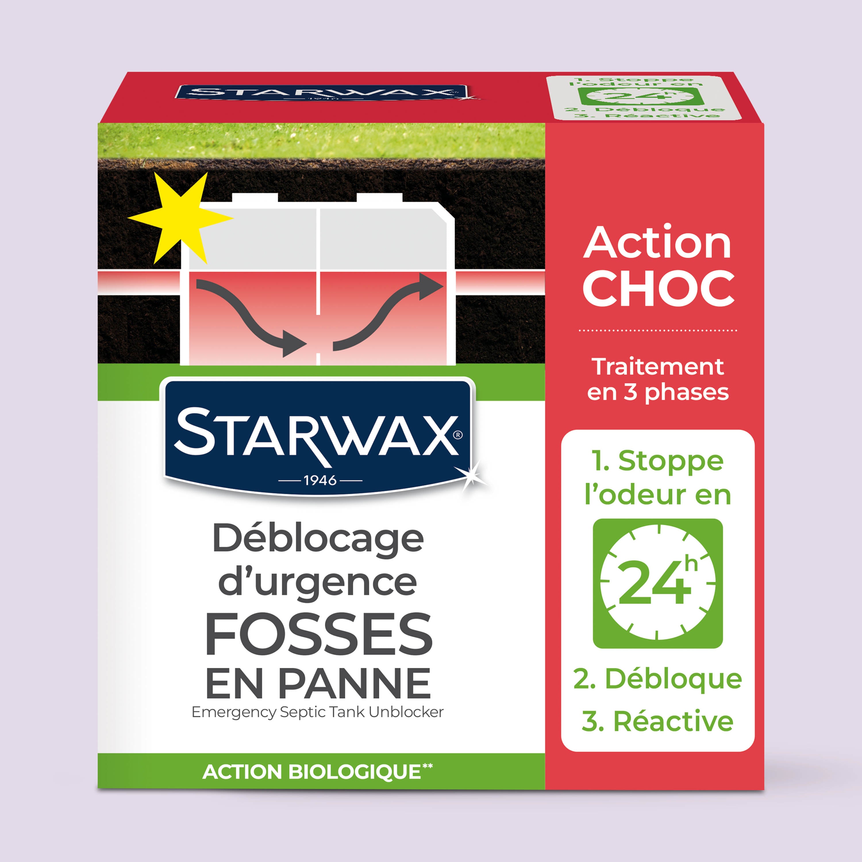 STARWAX - Déblocage d'urgence pour fosses septiques
600g