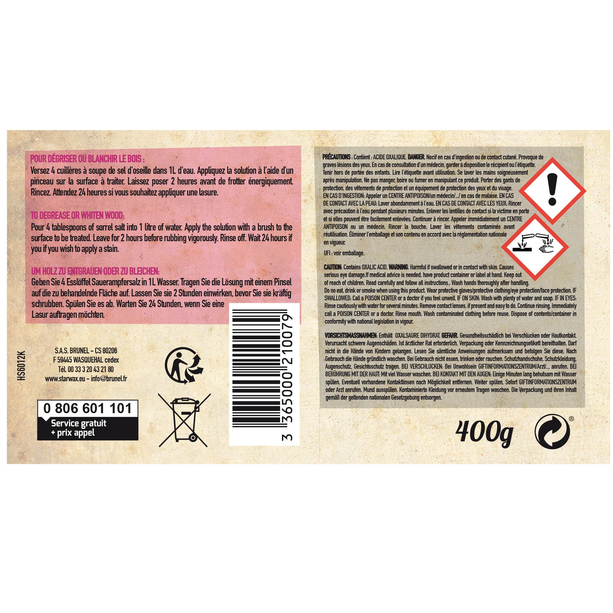 STARWAX FABULOUS - Sel d'oseille 400g