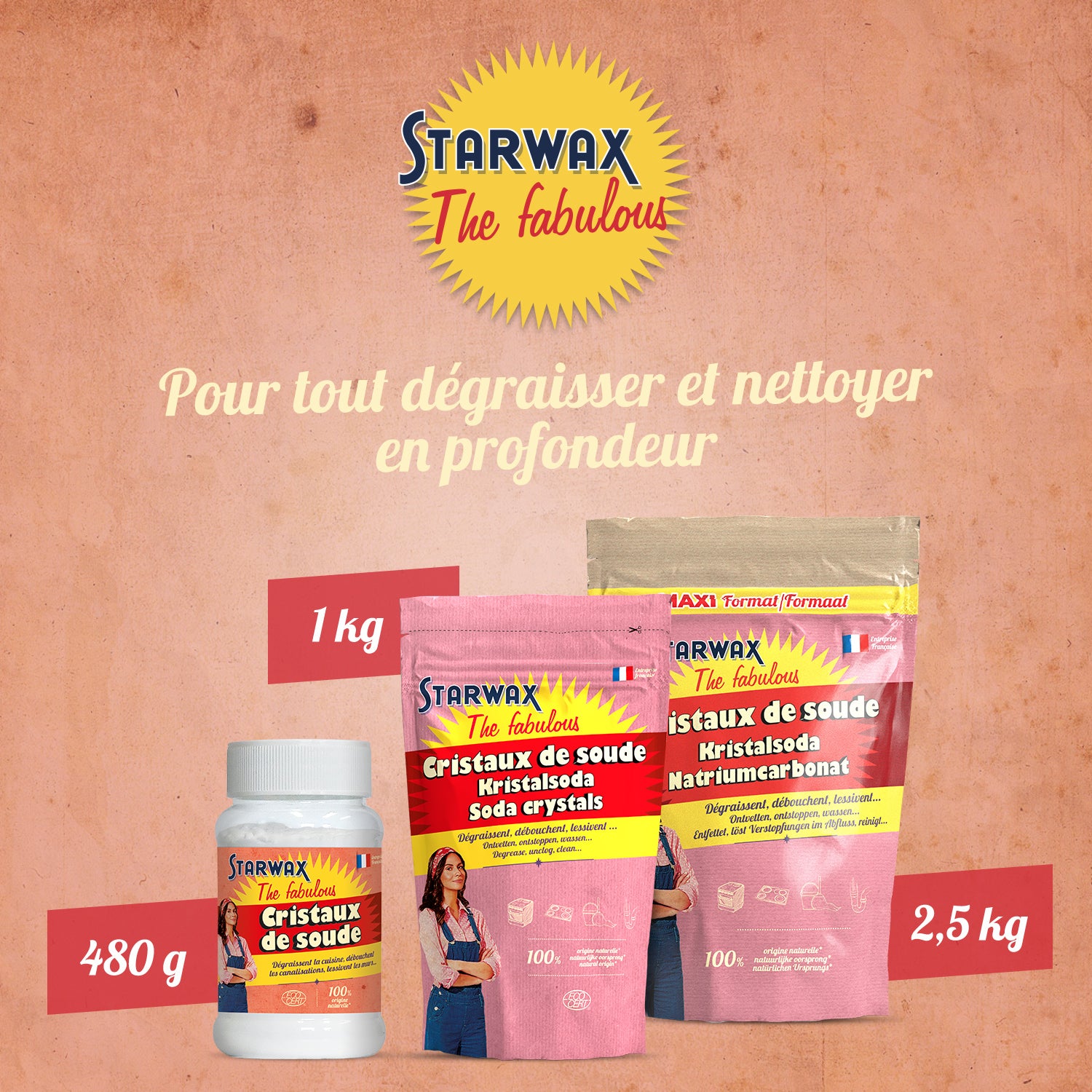 STARWAX FABULOUS - Cristaux de soude 480g