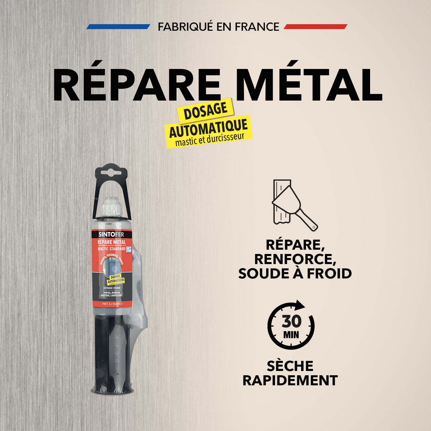 SINTO - Répare métal standard 120g Blanc