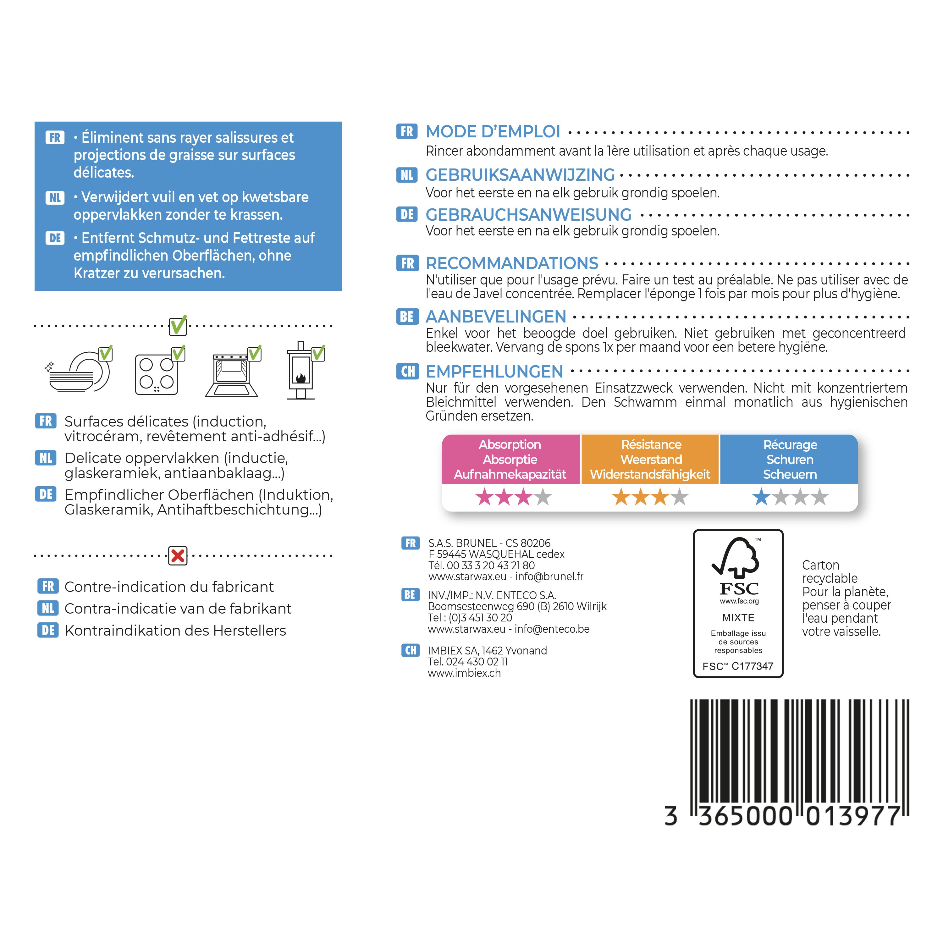 STARWAX - Eponges non rayantes X2