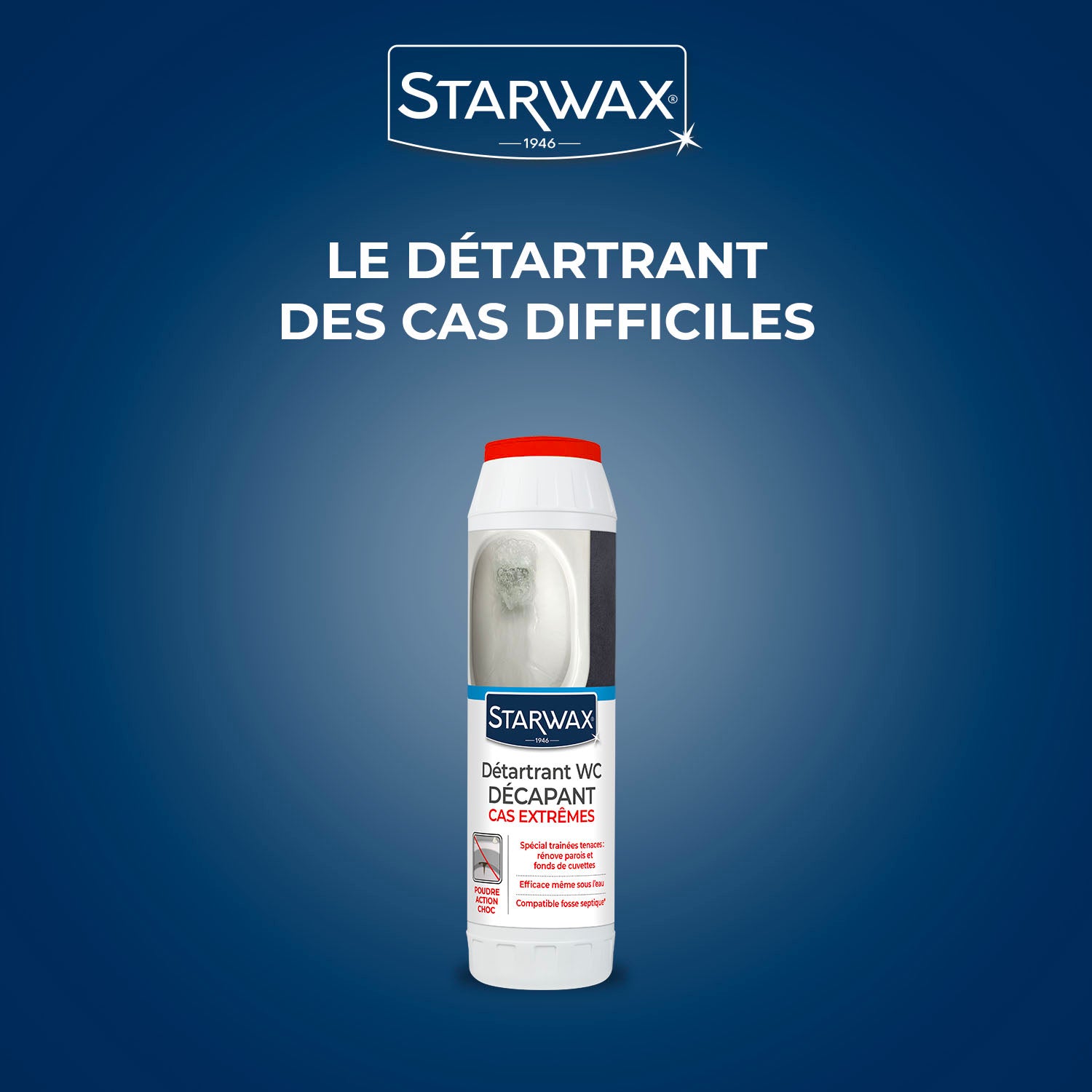 STARWAX - Détartrant surpuissant poudre pour WC 1kg