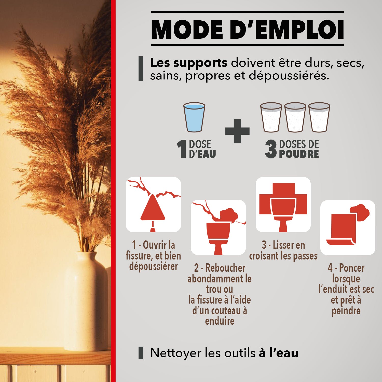 SINTO - Enduit rebouchage poudre 1kg Blanc