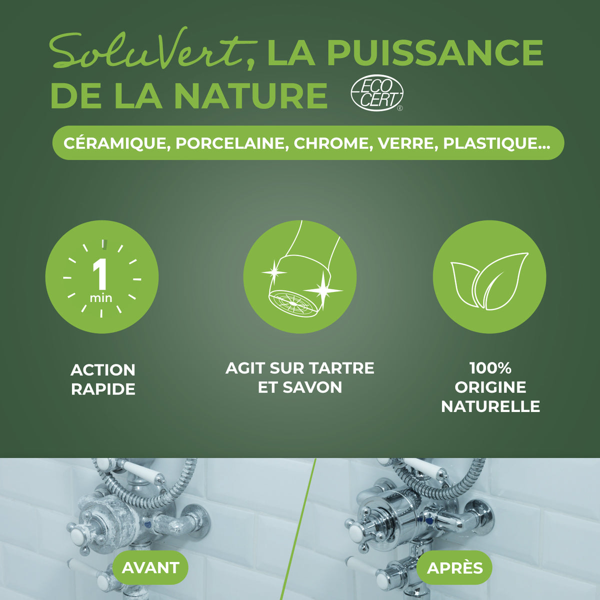 STARWAX SOLUVERT - Anti-calcaire express pour salle de bains 500ml