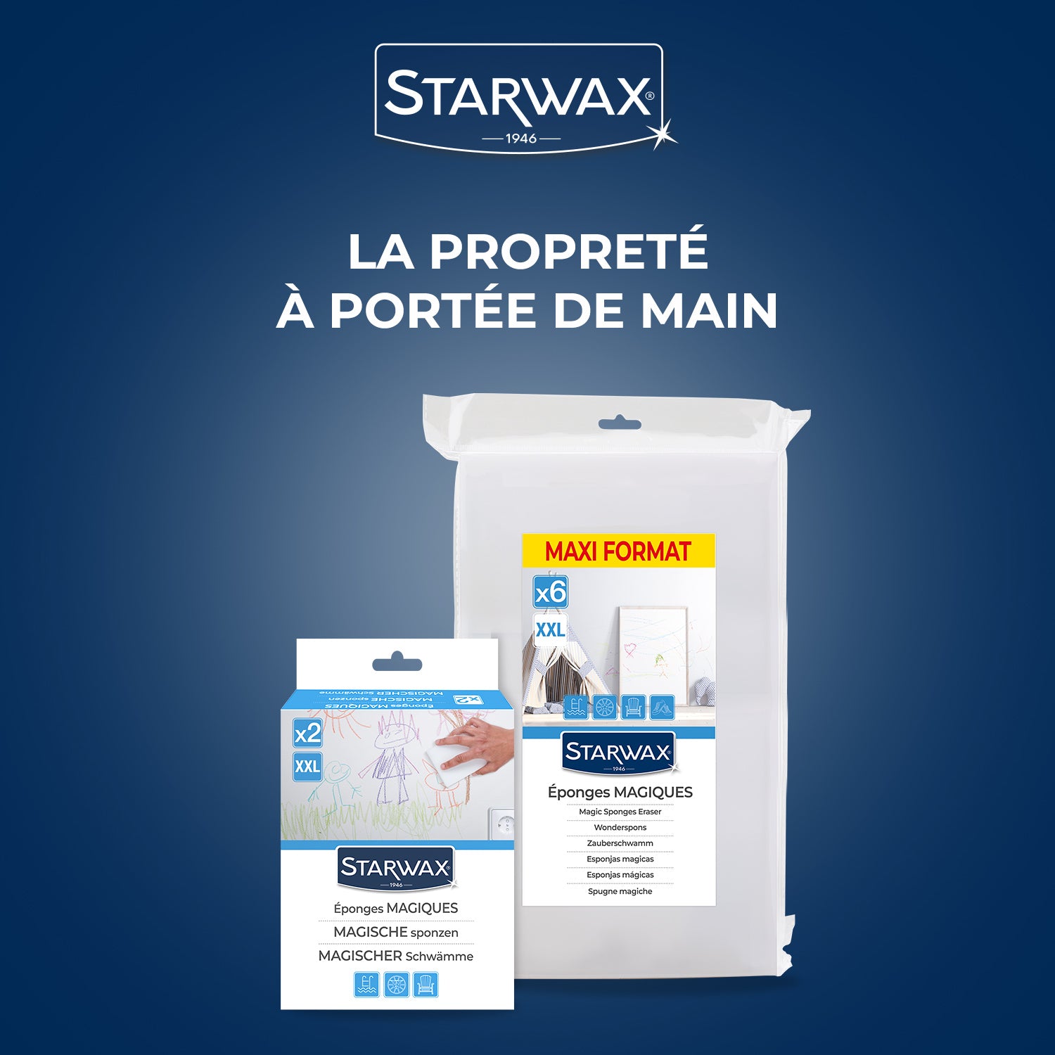 STARWAX - Eponges magiques XXL X2