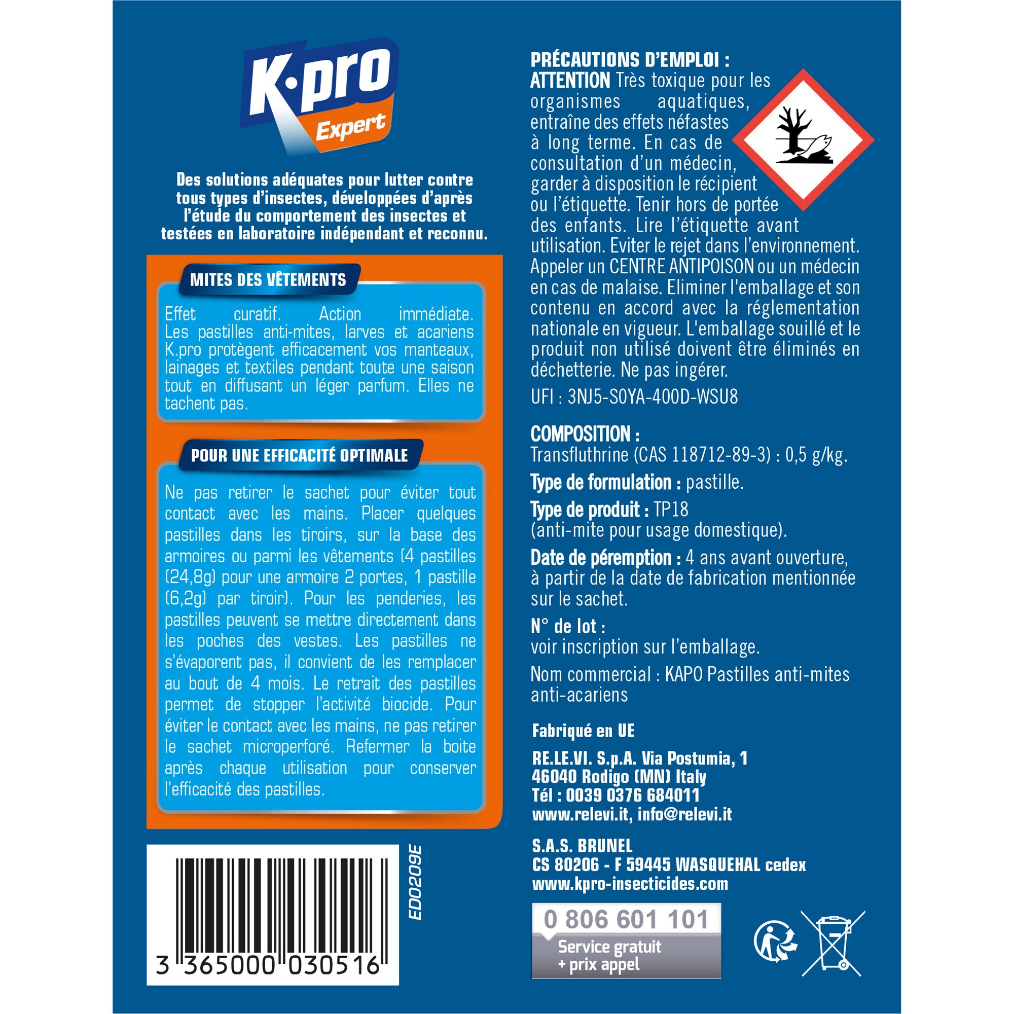 K.PRO - Pastilles mites des vêtements
X20
