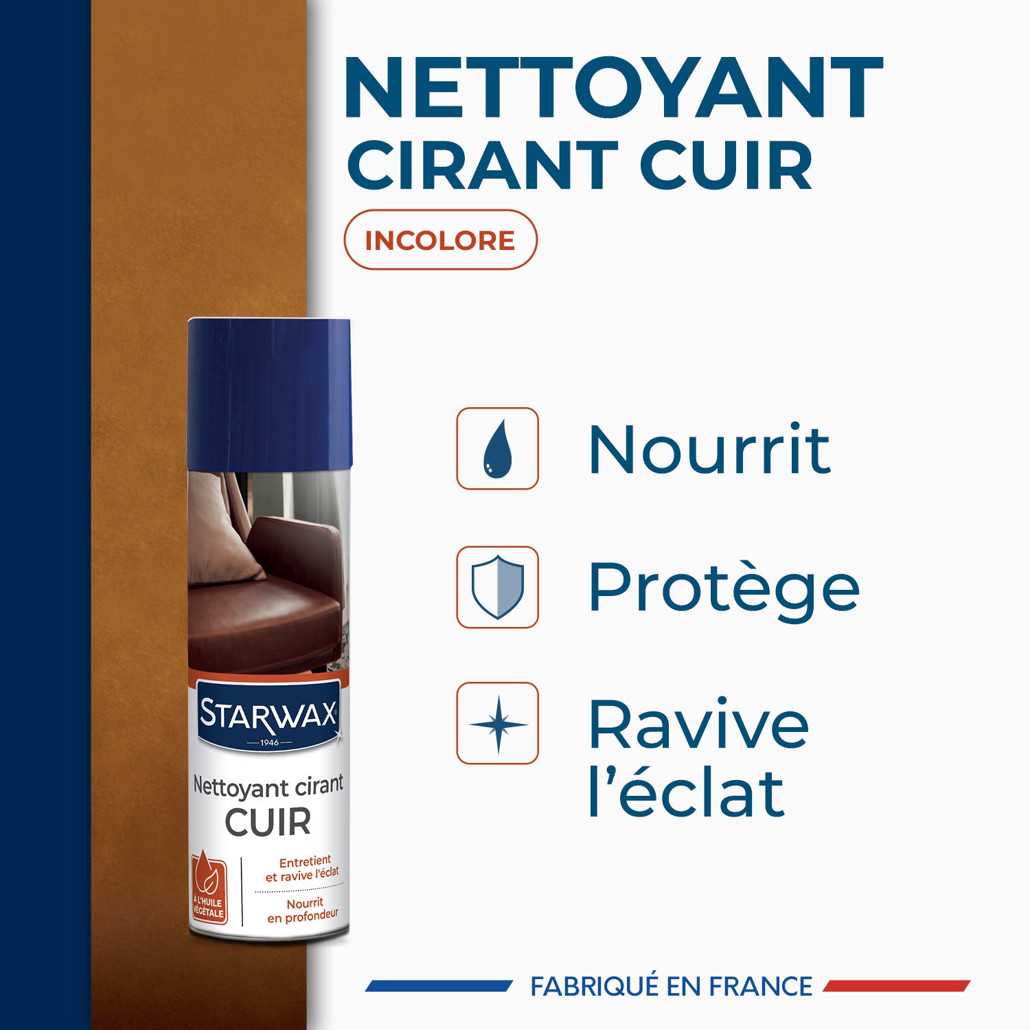 STARWAX - Nettoyant cirant pour cuir 300ml Incolore