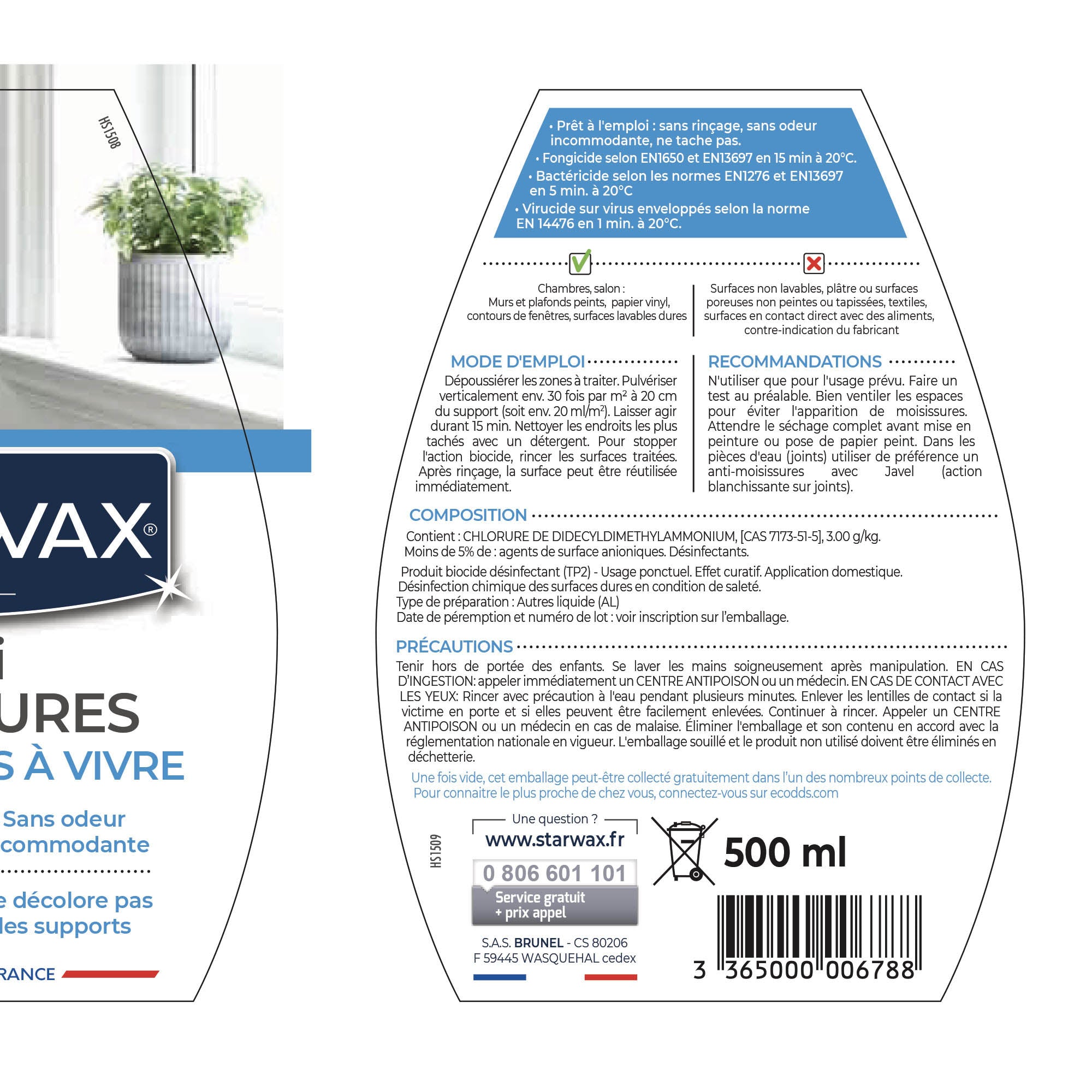 STARWAX - Anti-moisissures pour murs et pièces à vivre 500ml