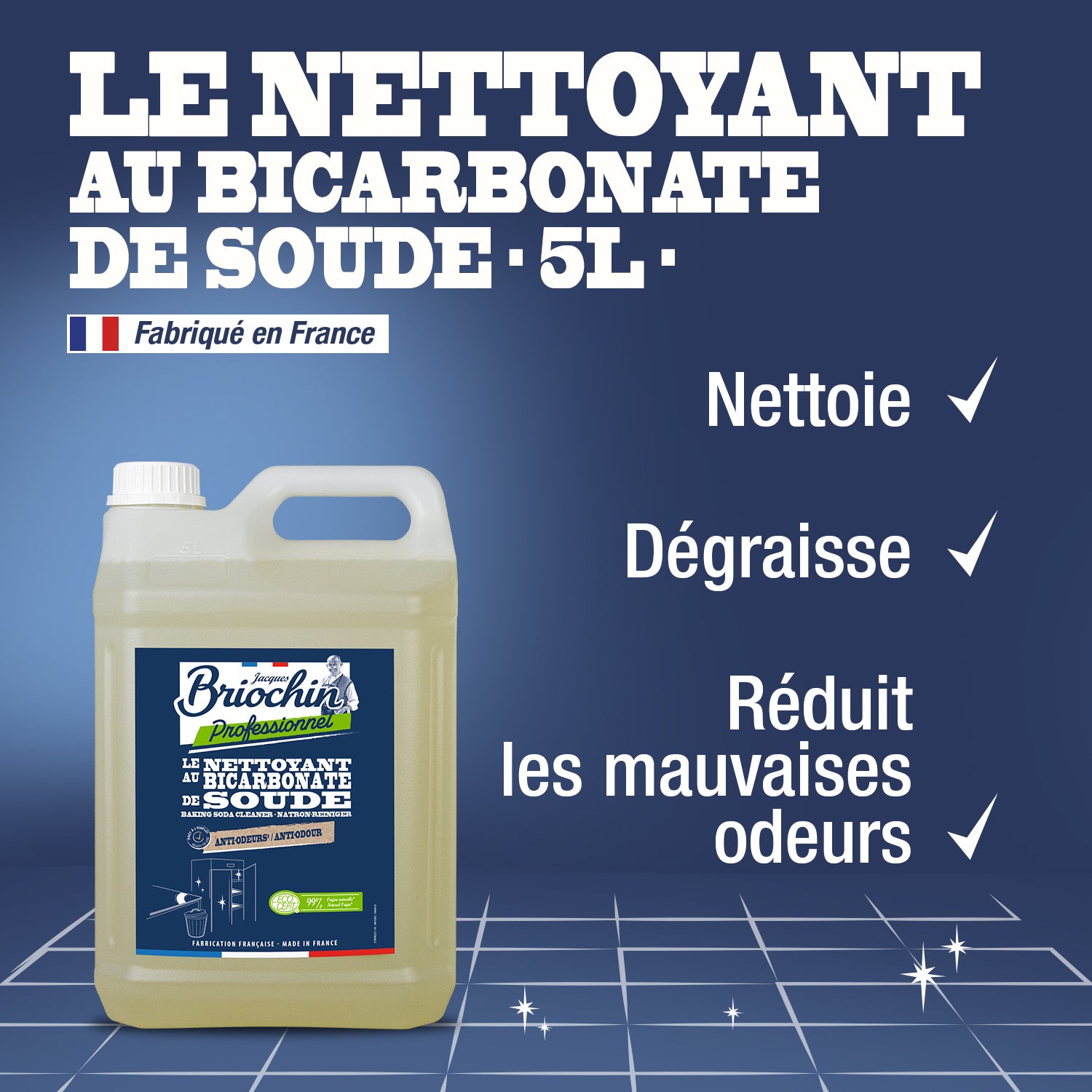 JACQUES BRIOCHIN PRO - Le Bicarbonate de Soude prêt à l'emploi 5L Parfum verveine