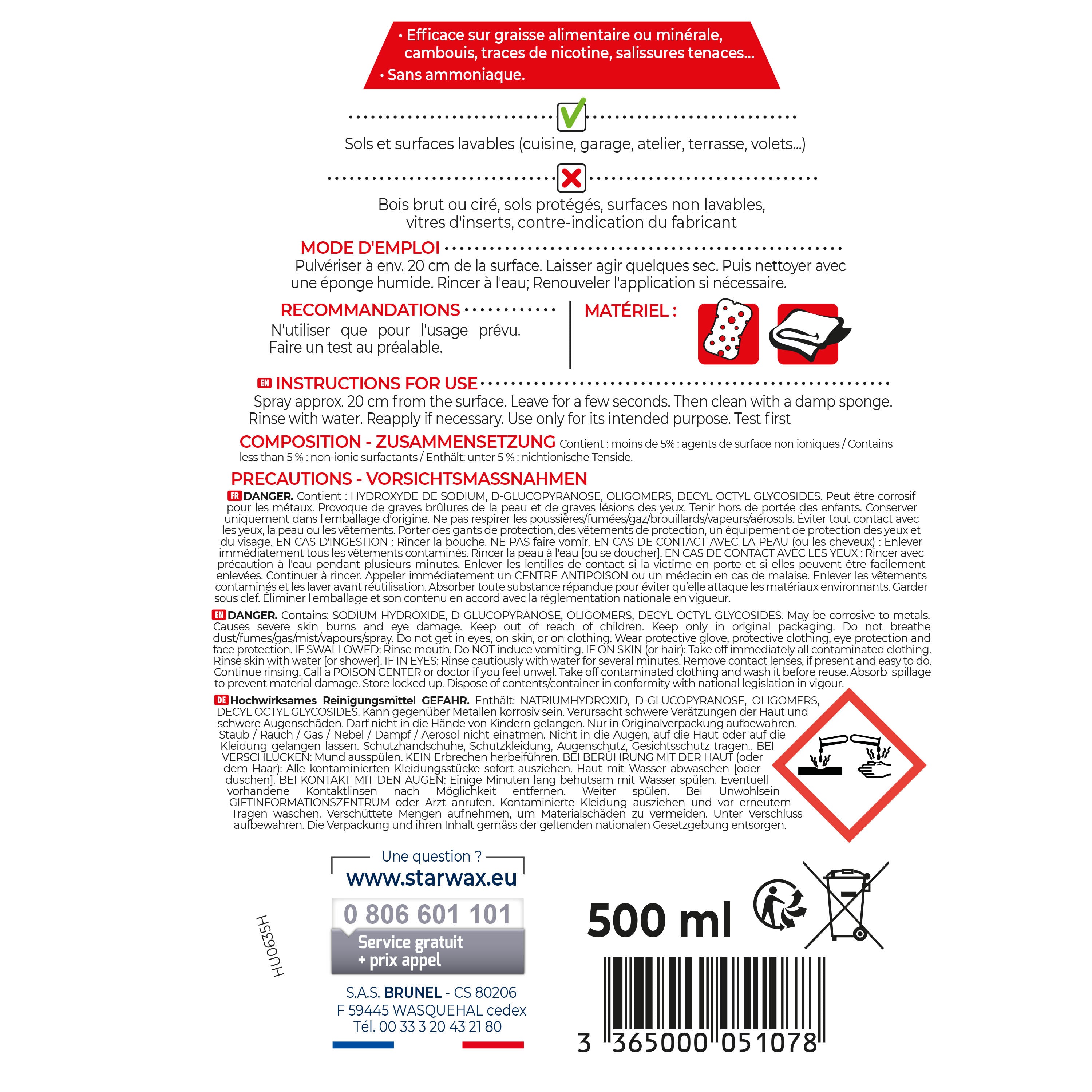 STARWAX - Décrassant surpuissant 500ml
