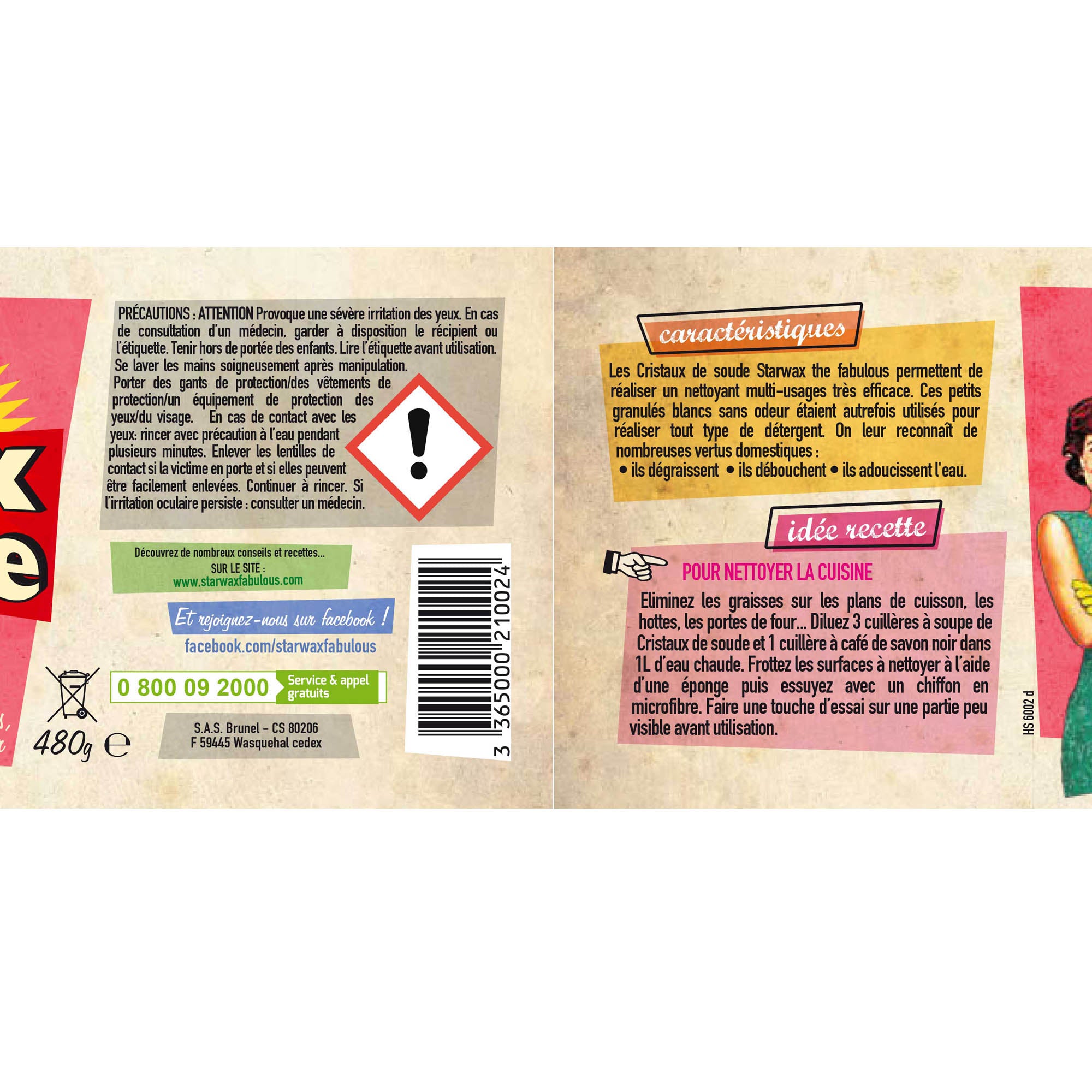 STARWAX FABULOUS - Cristaux de soude 480g