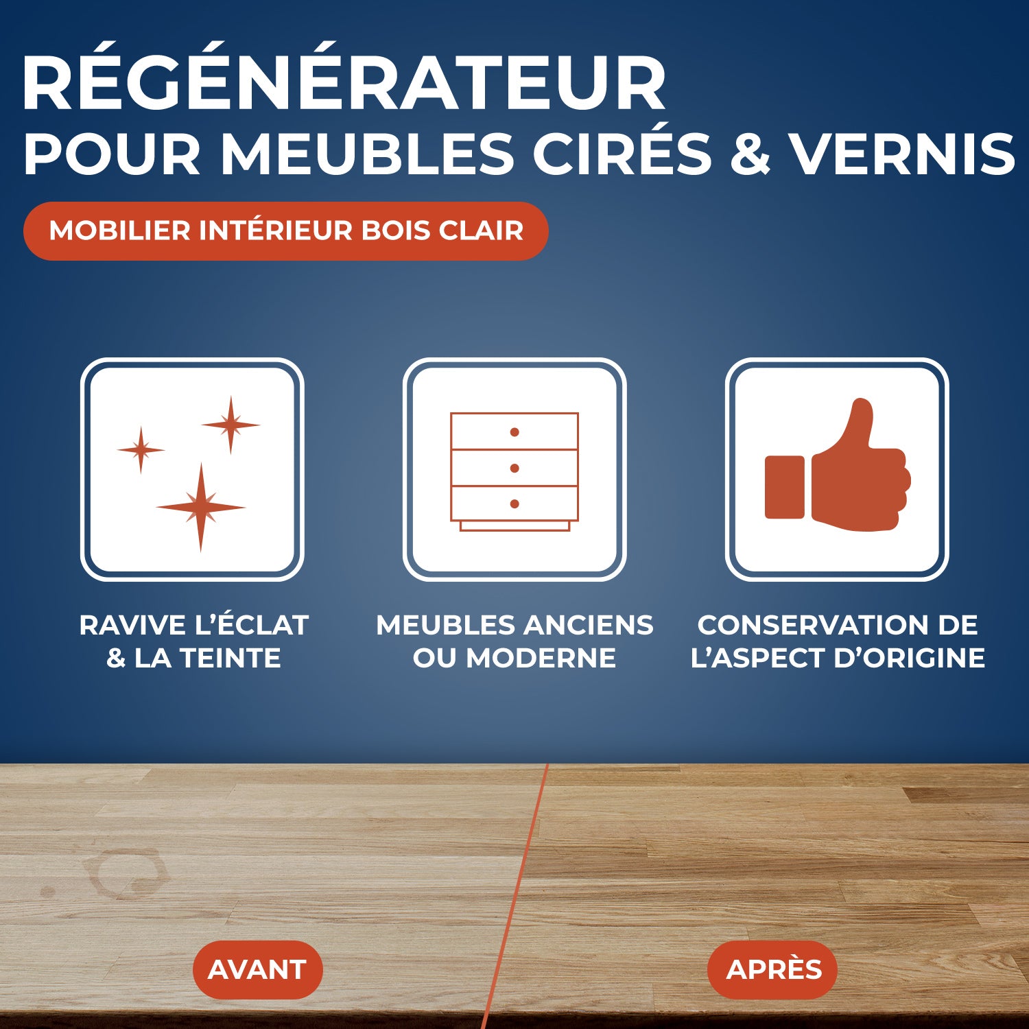 STARWAX - Régénérateur pour meubles cirés et vernis 250ml Bois clair