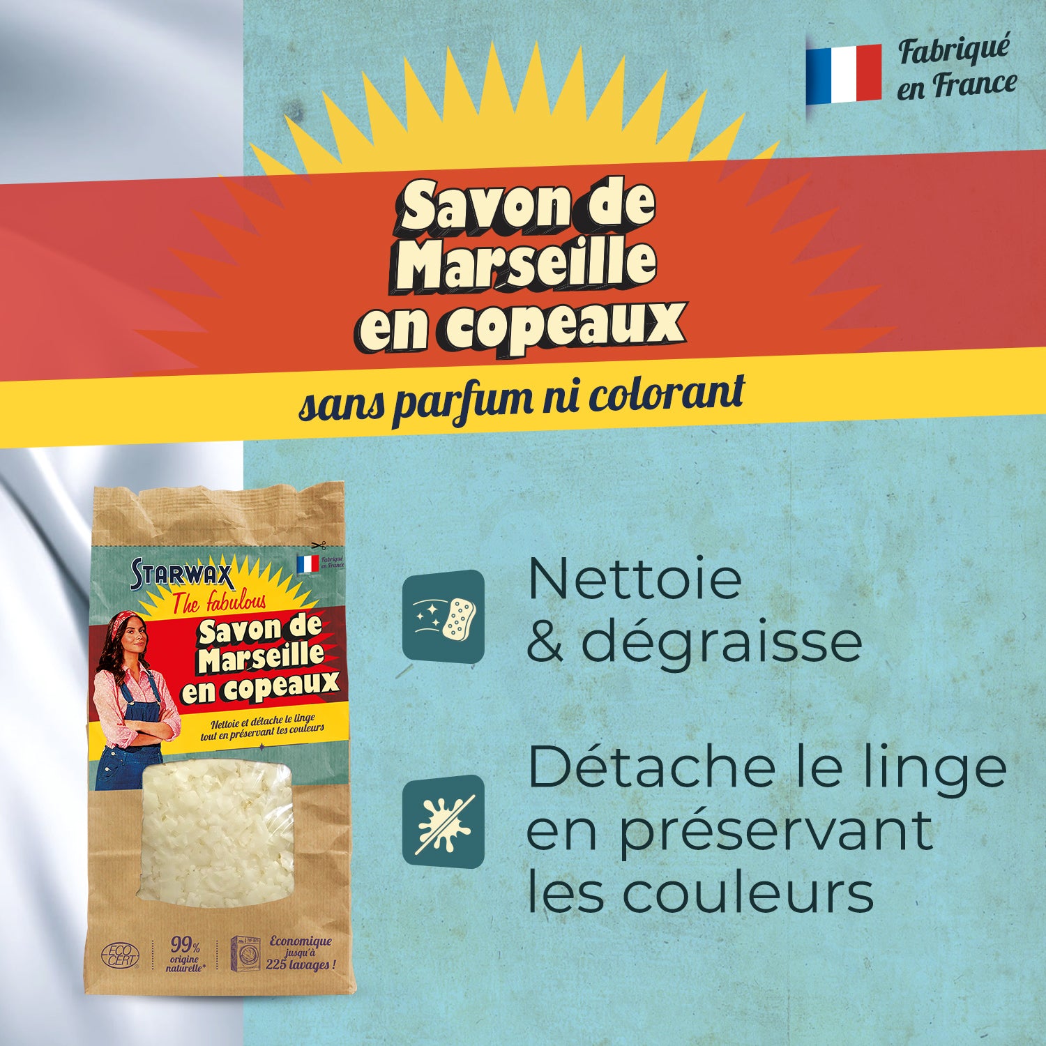 STARWAX FABULOUS - Savon de Marseille en copeaux 750g