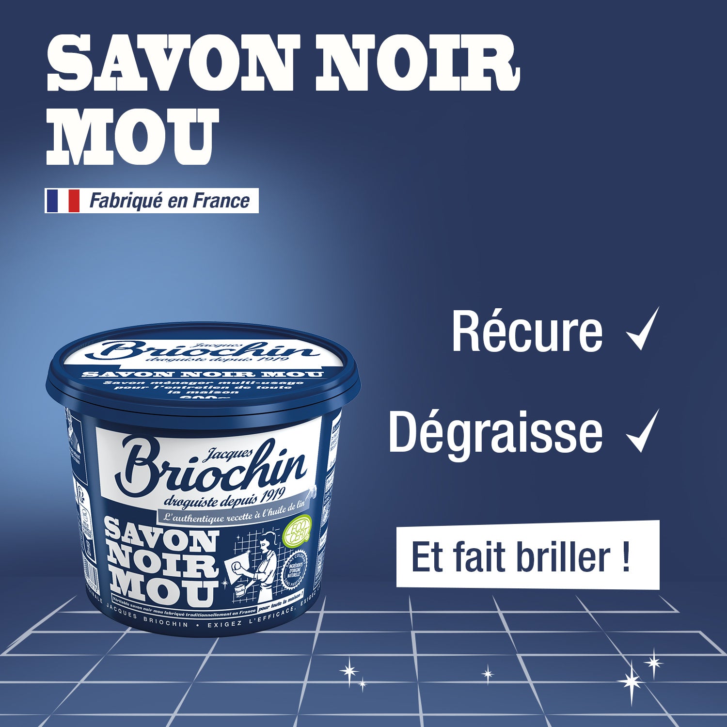 MAISON BRIOCHIN - Savon noir mou 600g Sans parfum