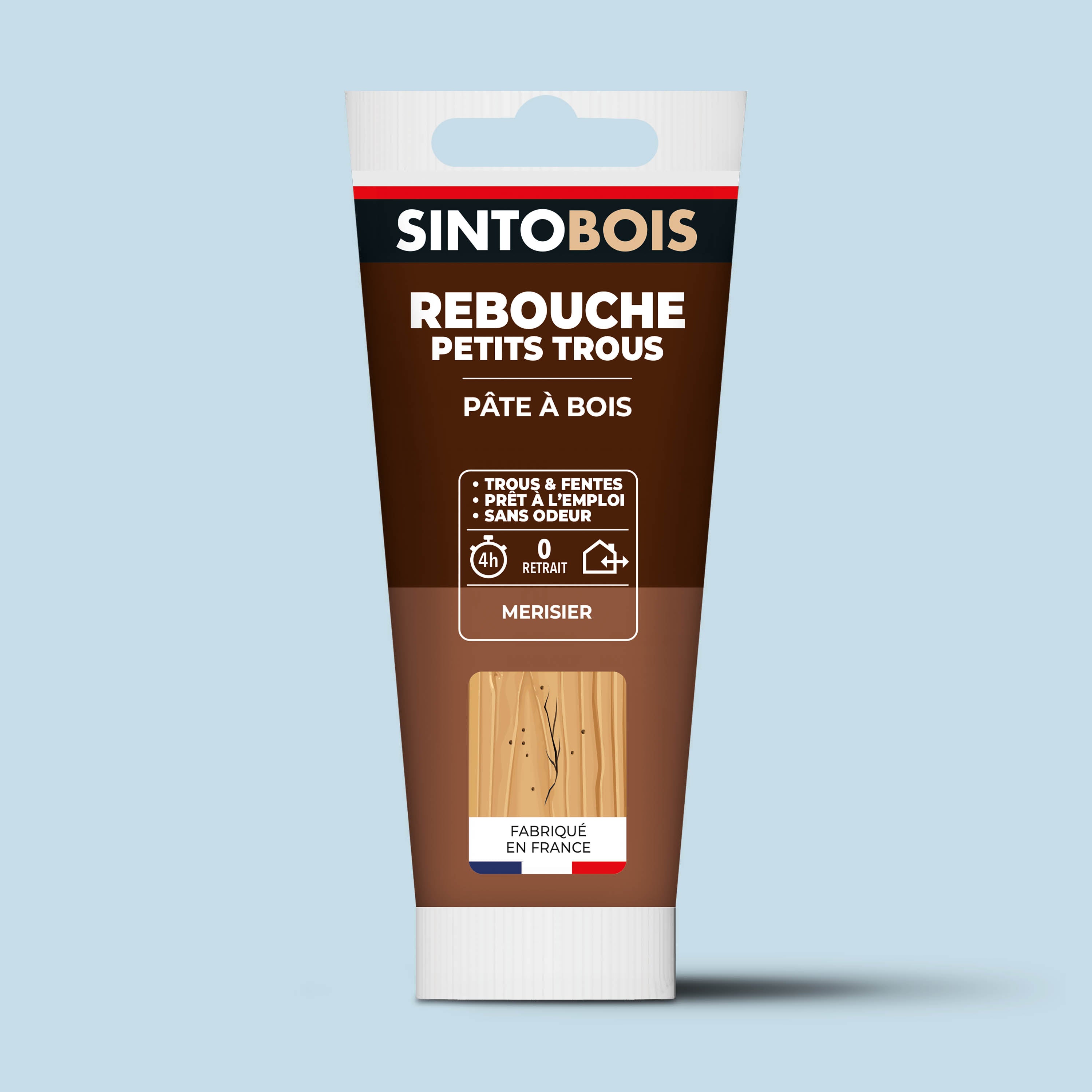 SINTO - Rebouche imperfections - Pâte à bois naturel 80g Blanc