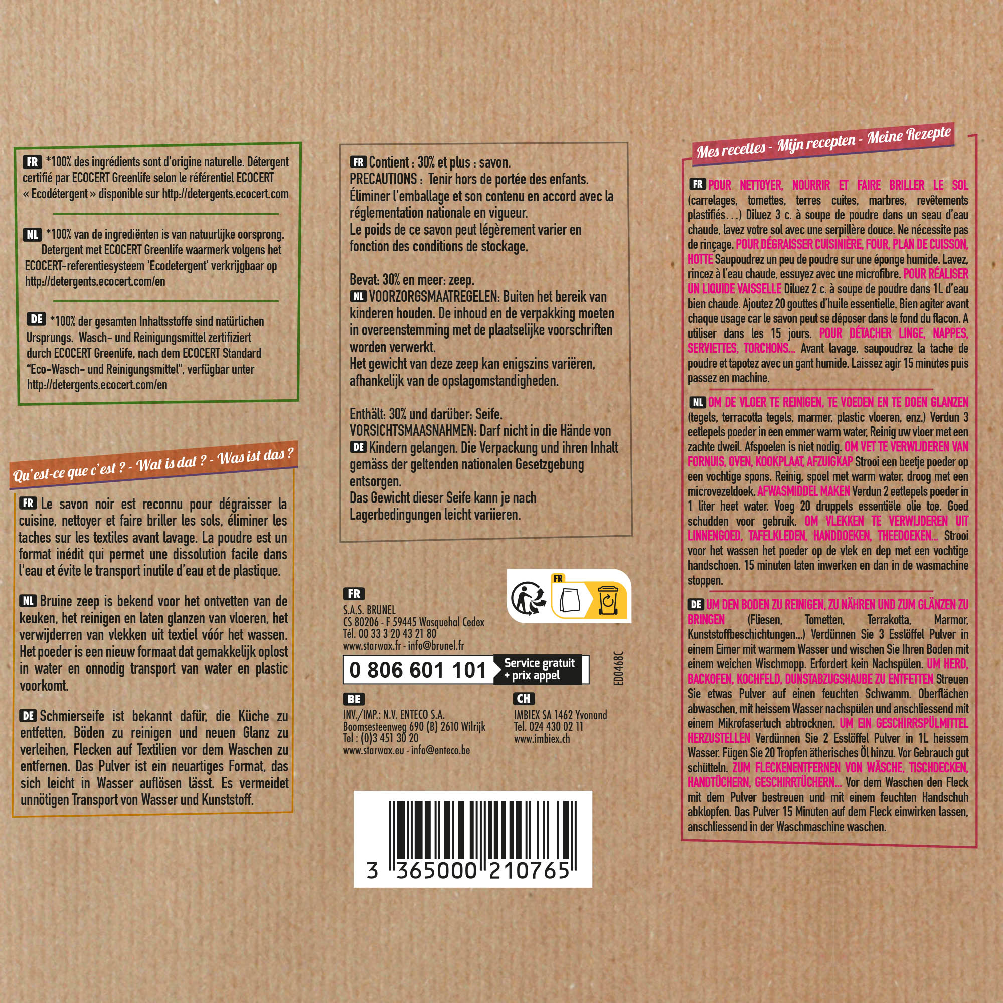 STARWAX FABULOUS - Savon noir en poudre 500g