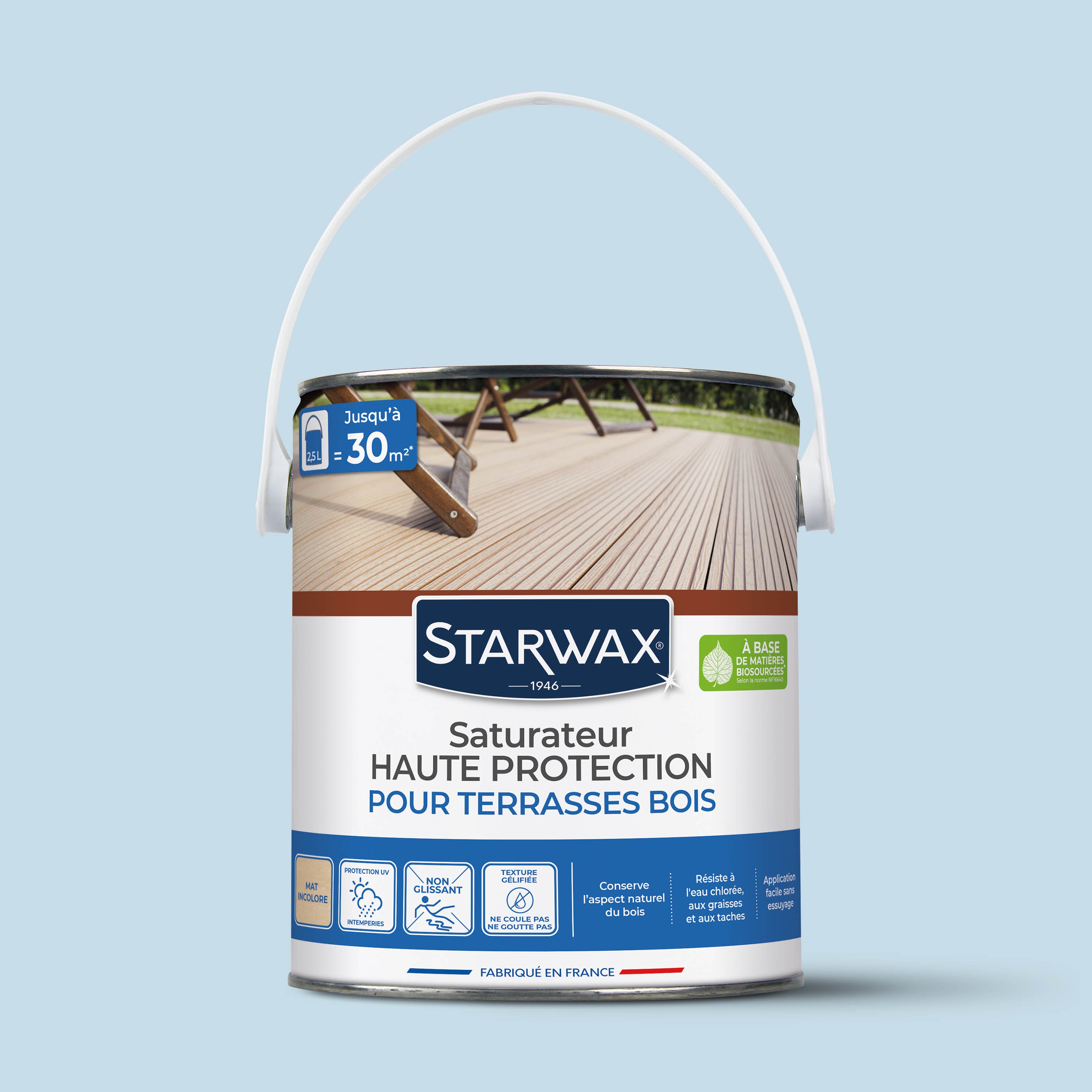 STARWAX - Saturateur Haute protection pour terrasses bois
1L Teck