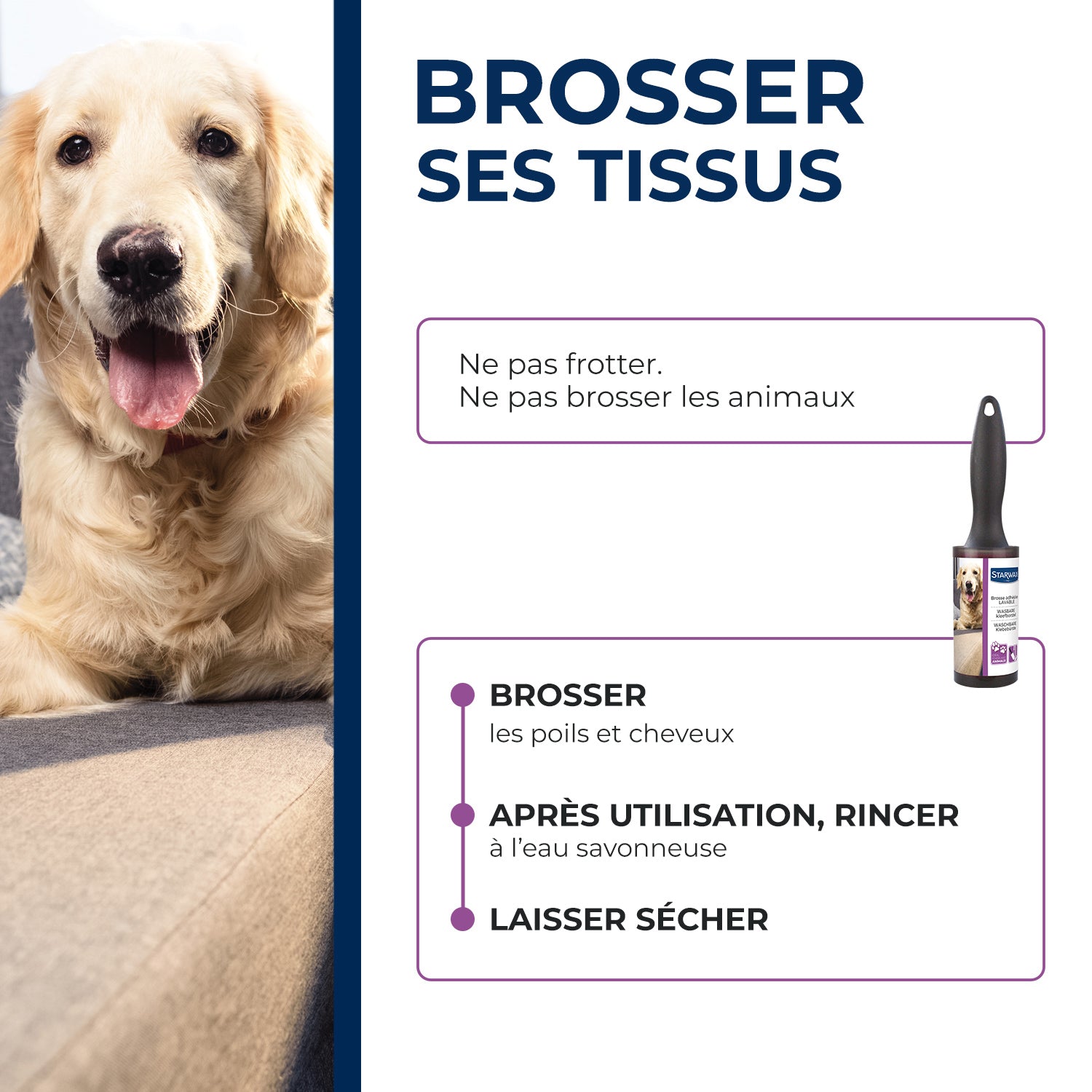 STARWAX - Brosse adhésive lavable X1