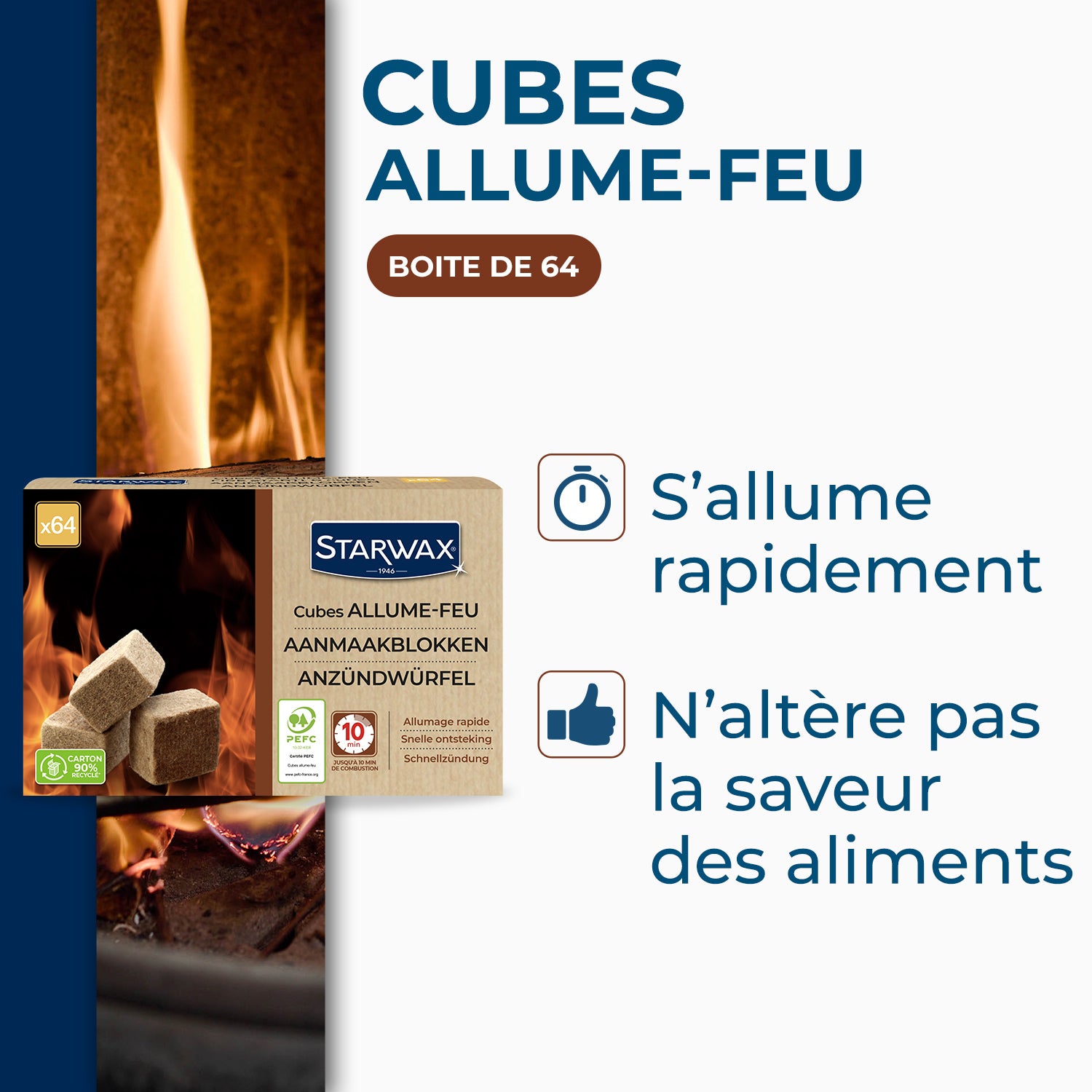 STARWAX - Cubes allume feu PEFC X32