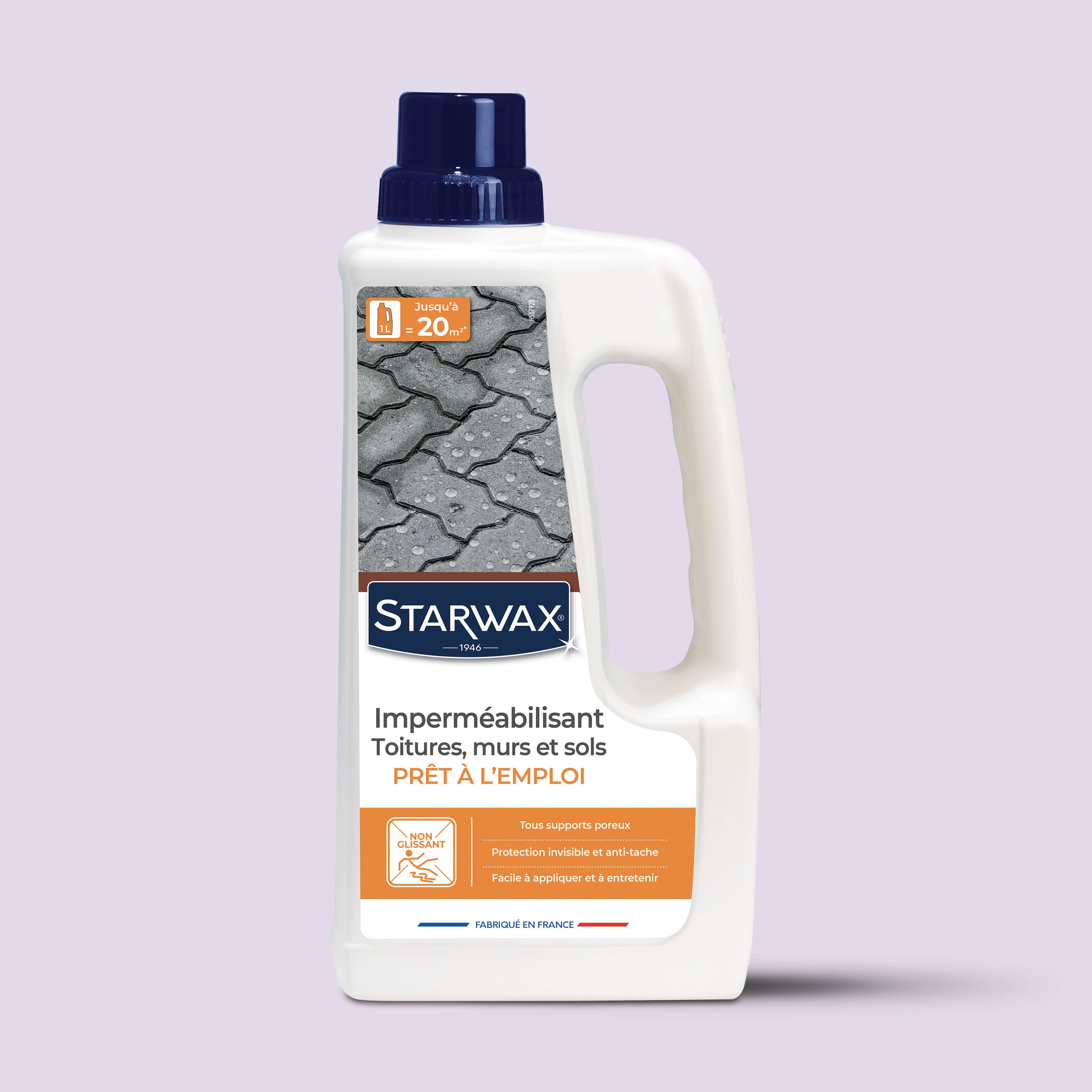 STARWAX - Imperméabilisant eau et graisses pour toitures, murs et sols extérieurs 1L