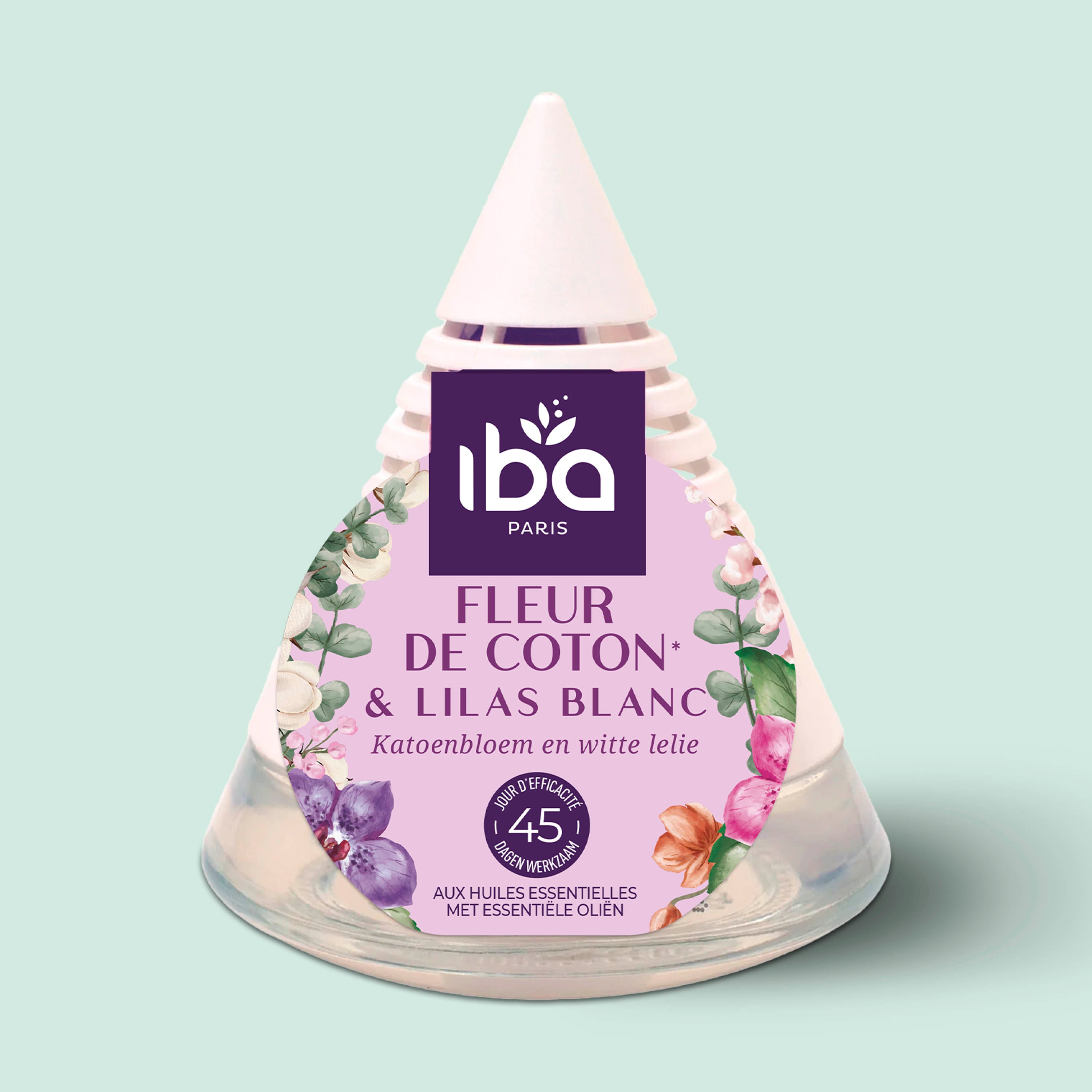 IBA - Pyramide de parfum d'intérieur Fleur de Coton & Lilas Blanc 75ml Fleur de coton & Lilas blanc
