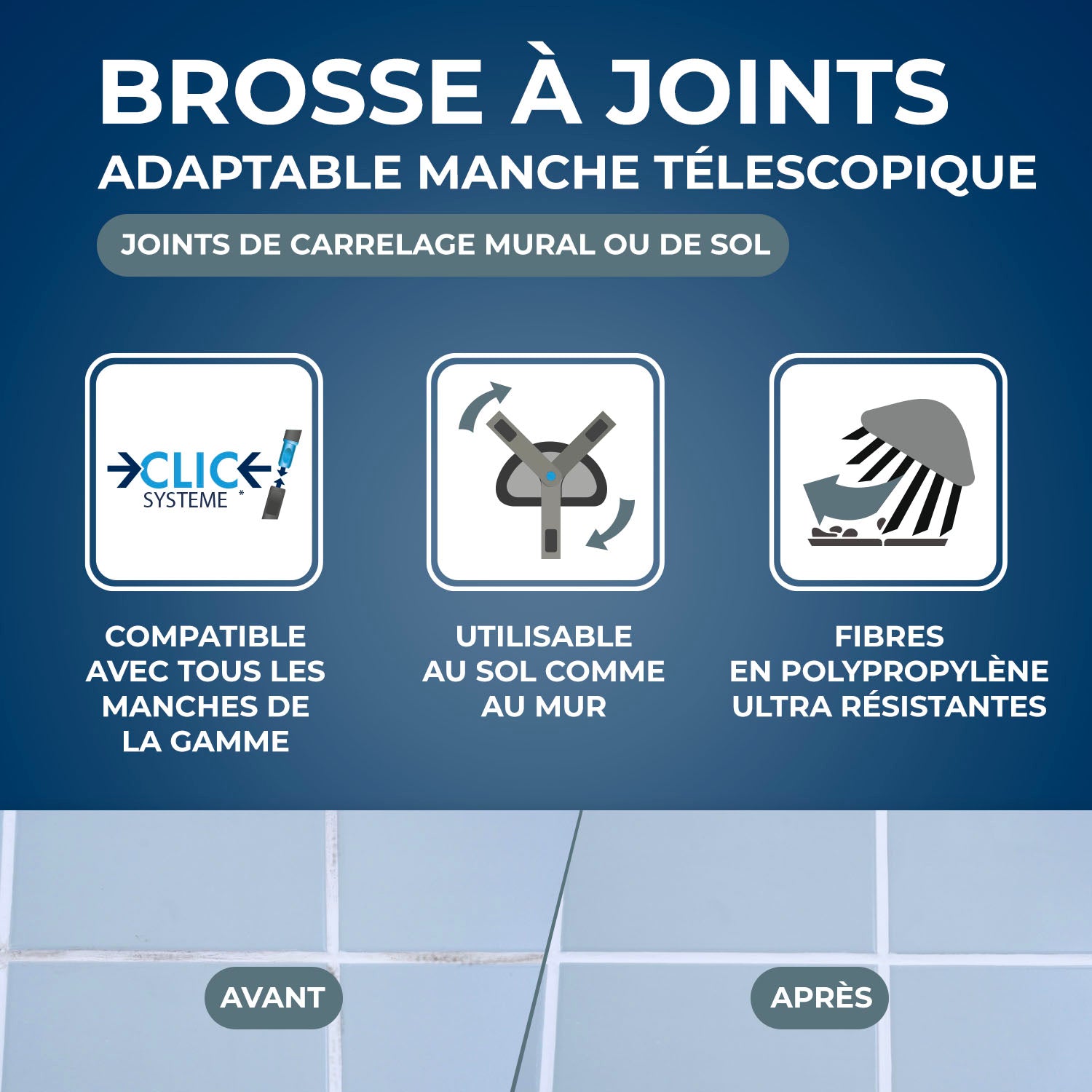 STARWAX - Brosse à joints Clic système X1