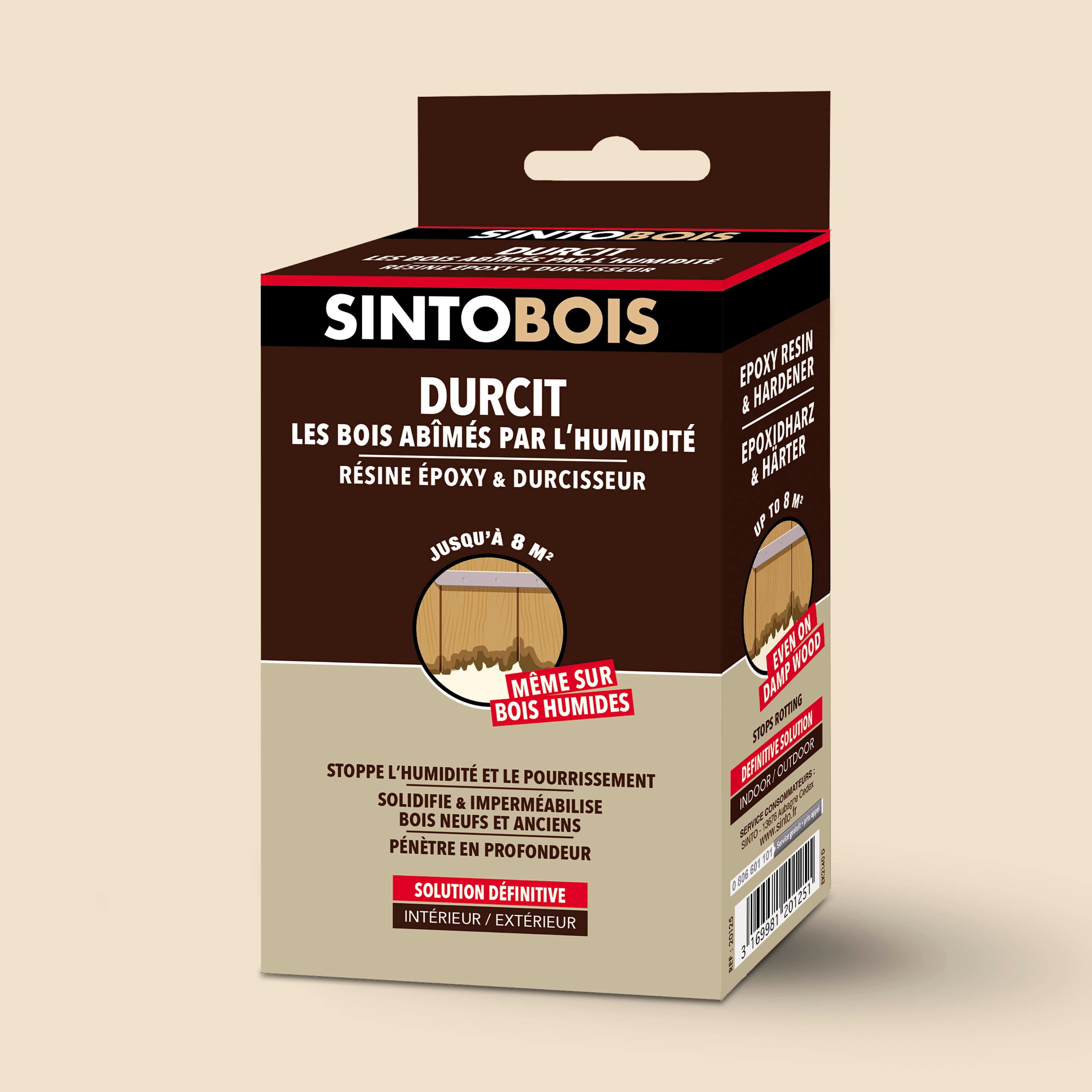SINTO - Durcit les bois abimés par l'humidité 250g