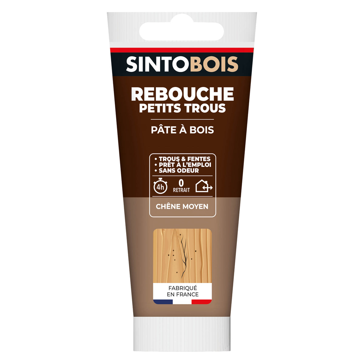 SINTO - Rebouche imperfections - Pâte à bois naturel 80g Blanc