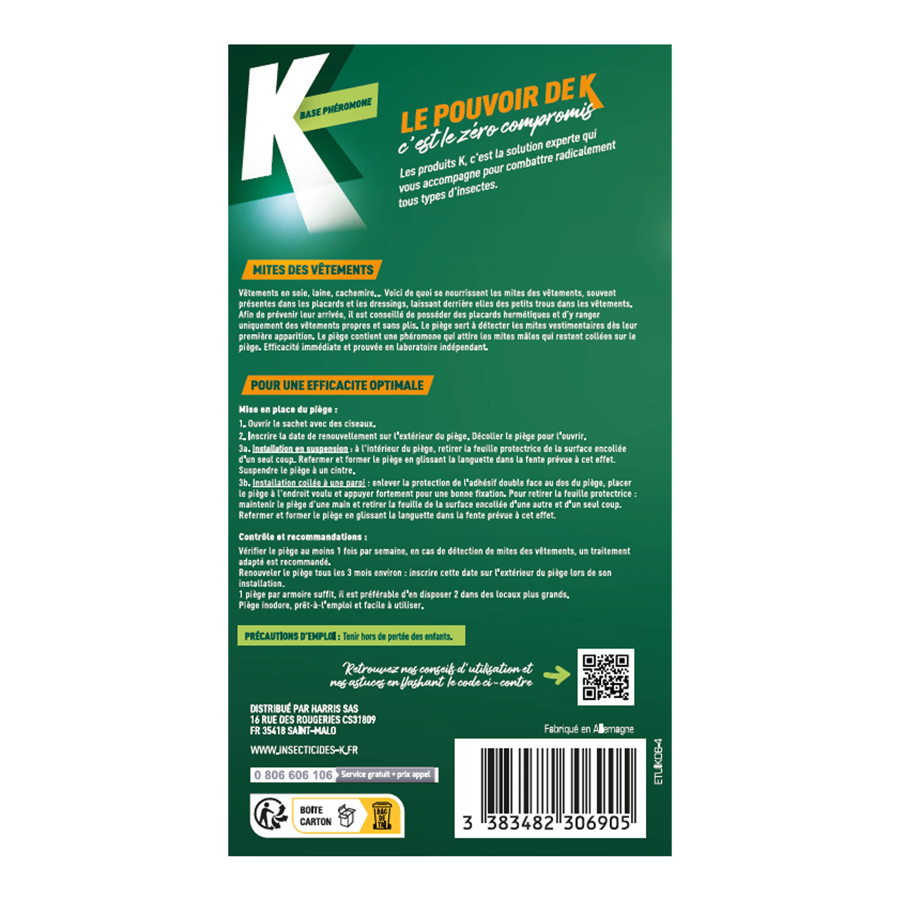 K - Pièges à mites des vêtements x 2