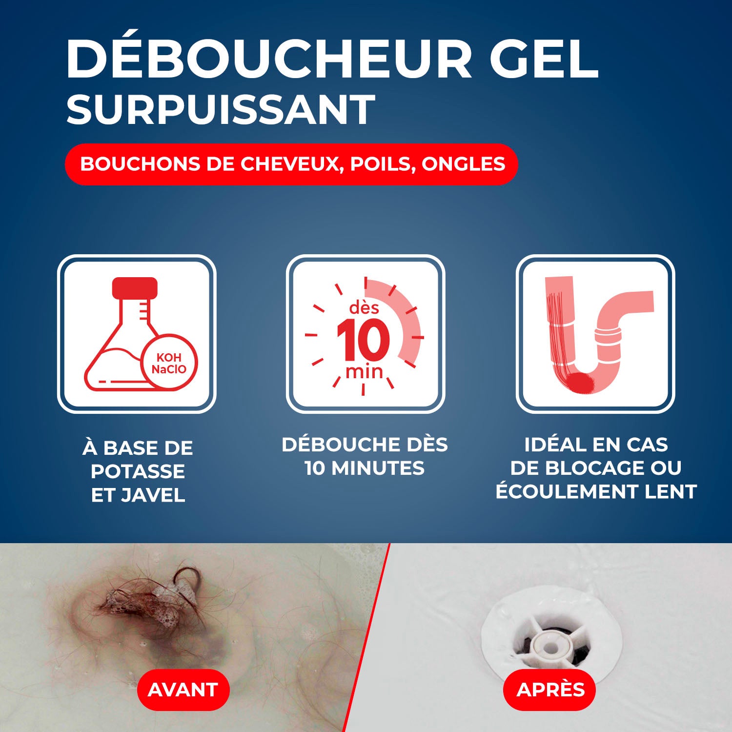 STARWAX - Déboucheur canalisations spécial cheveux 900ml