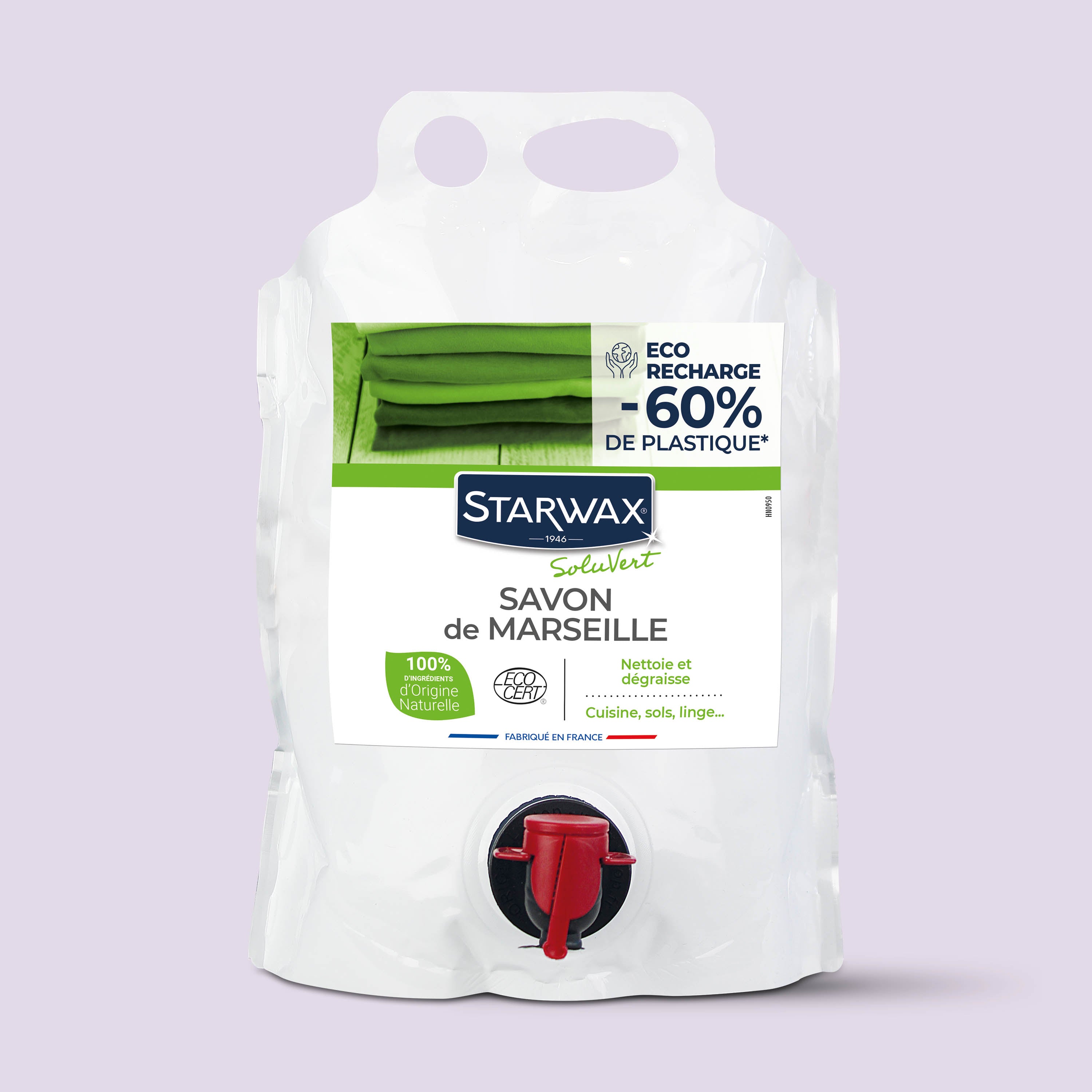 STARWAX SOLUVERT - Savon de Marseille liquide sans huile de palme 1L