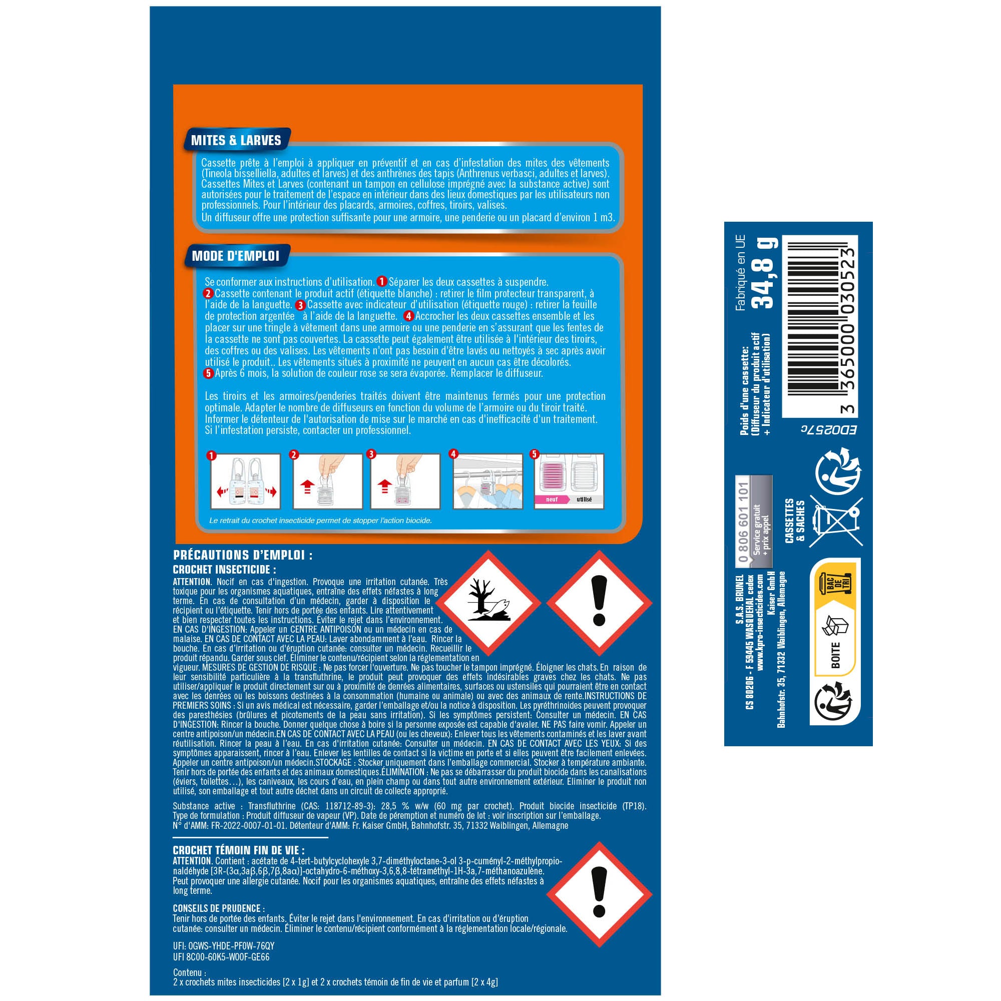 K.PRO - Cassettes mites et larves avec témoin de durée de vie X2